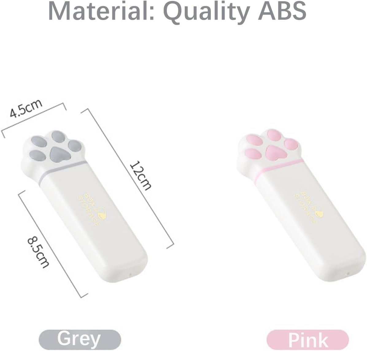 Daily Pill Organiser Box, Cute Cat Paw, 3 Compartments Pill Holder Container, Small Portable Pill Case for Travel Pocket Purse, Kawaii Gift (Pink) - Grey image number 5