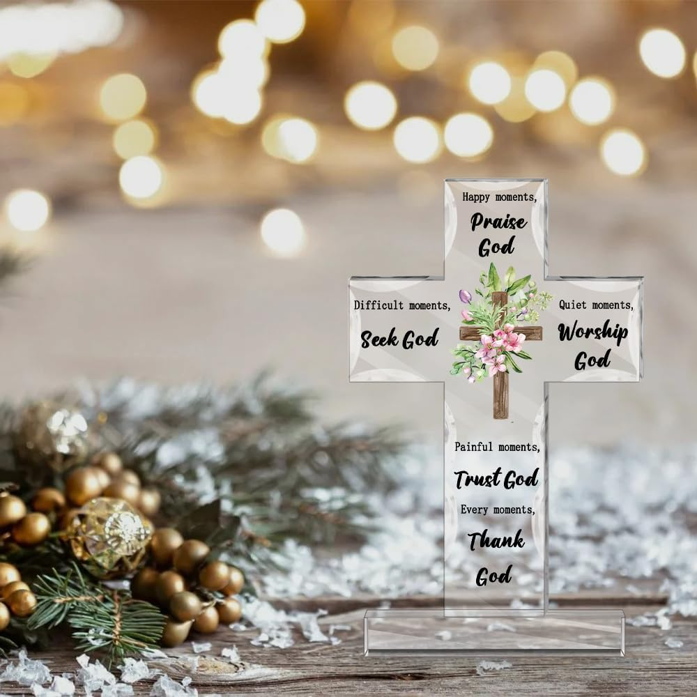 Christian Gifts for Men Easter Gifts Christian Gifts for Women Acrylic Cross Sign Jesus Gifts Religious Gifts Bible Gifts for Women Bible Accessories Religious Gifts for Men Baptism Confirmation Gifts image number 4