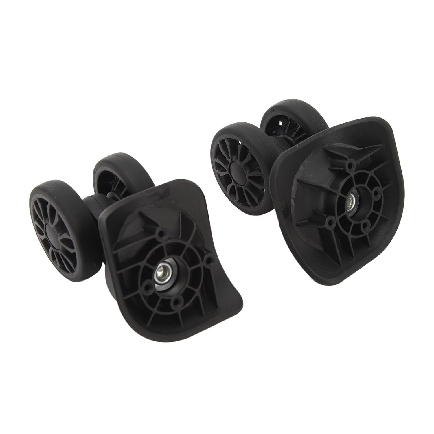 1 Pair ABS Rubber Universal Suitcase Wheels for Trolley Case, Lightweight Luggage Caster Replacement Wheel, Easy to Install, Travel Silent Wheel Set for Repairing image number 2