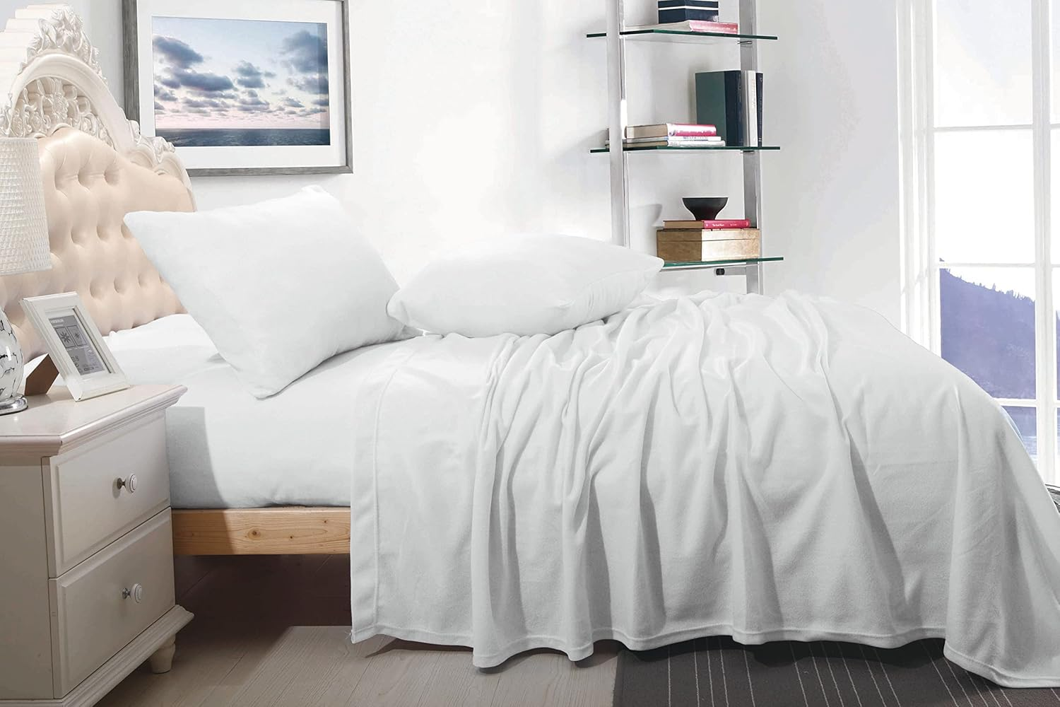 Ramesses Cashmere Touch Flannelette Sheet Set, Single, Silver image number 1