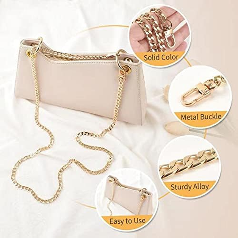 HUIANER Purse Chain with Buckles DIY Handbag Strap Shoulder Bag 120Cm Long Metal Accessory Replacement Chain Strap - Bronze image number 5