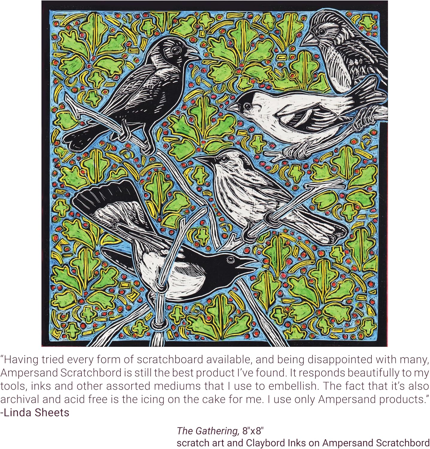 Ampersand Art Supply Scratch Art Panel: Museum Series Scratchbord, 1/8 Inch Flat Profile, 9" X 12" image number 6