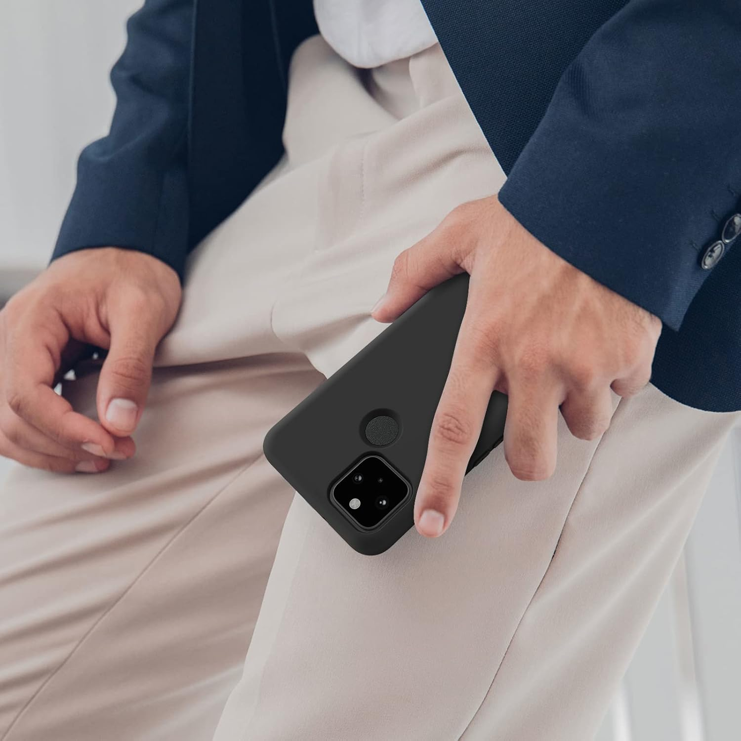 Soft Silicone Case for Google Pixel 5 Case(2020), Ultra Thin Flexible Premium Rubber Full Body Protection Anti-Fingerprint Dustproof Shockproof Scratch Resistant Wireless Charging for Pixel 5 5G Cover - Dark Green image number 4