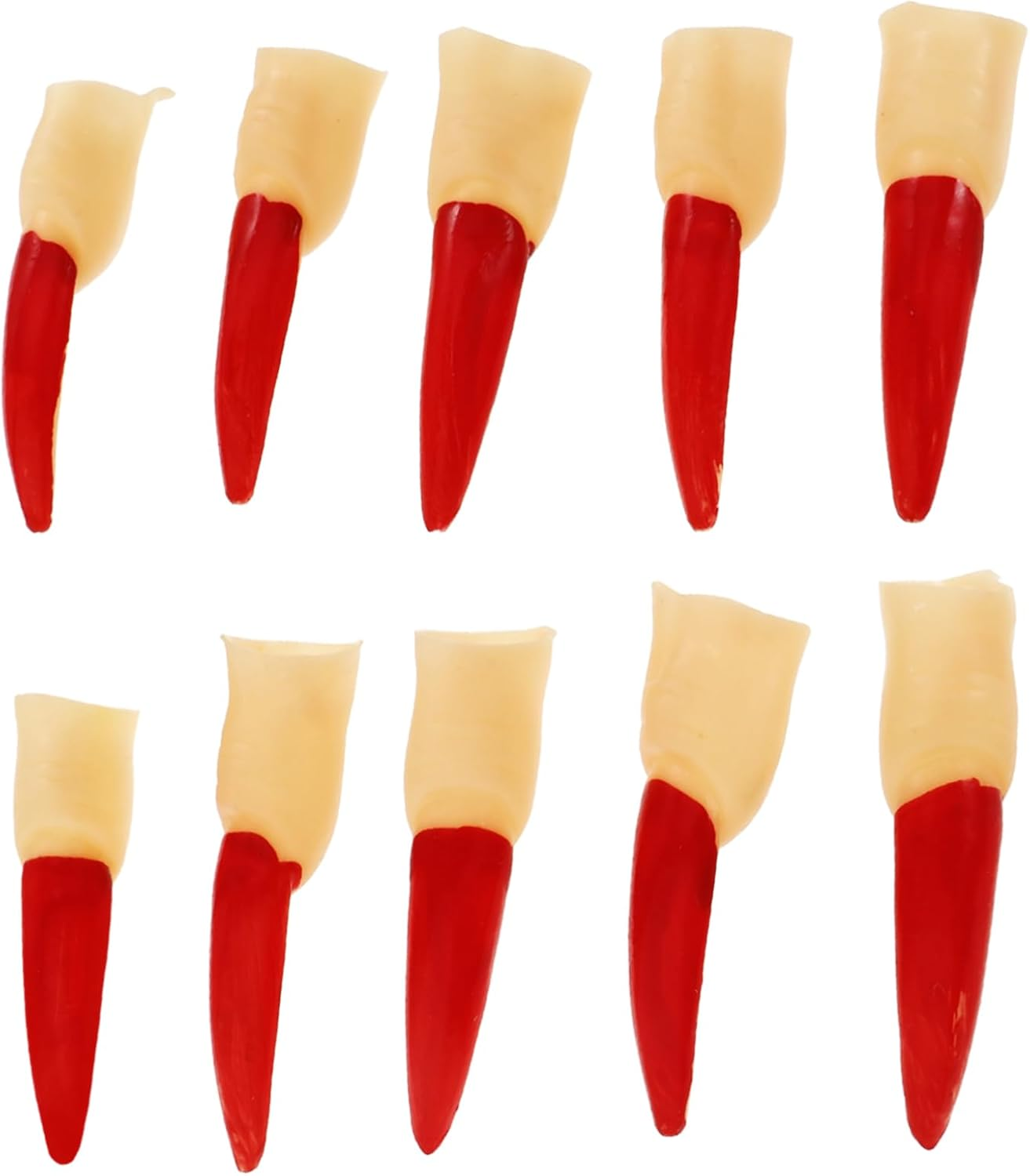 BAZEITFLOW 10Pcs Halloween Fake Fingers Red Nail Decorative Props Scary Reusable Finger Covers for Party Festival Cosplay and Masquerade