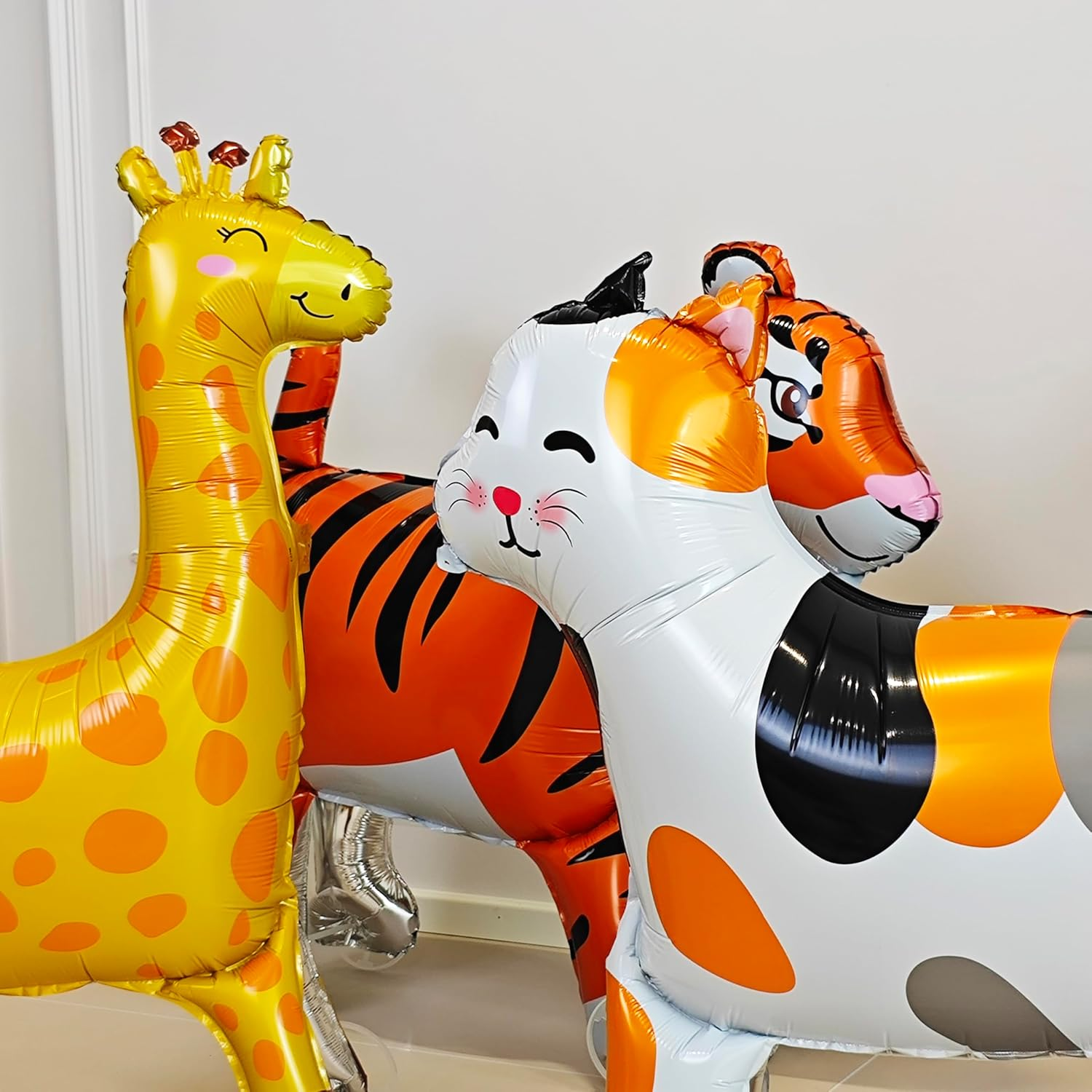Walking Cat Balloons with Wheels Self Standing Animal Pet Cat Balloons Cat Balloons for Kids Birthday Party Pet Cat Theme Birthday Party Decorations - Giraffe Yellow image number 5