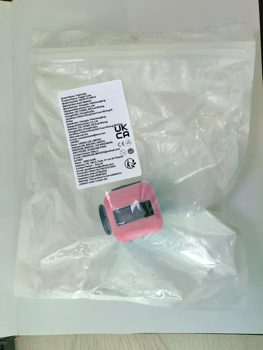 Fidget Cube, Pink Anti-Stress Cube with 6 Different Sides, Portable Anxiety Relief for All Ages image number 6