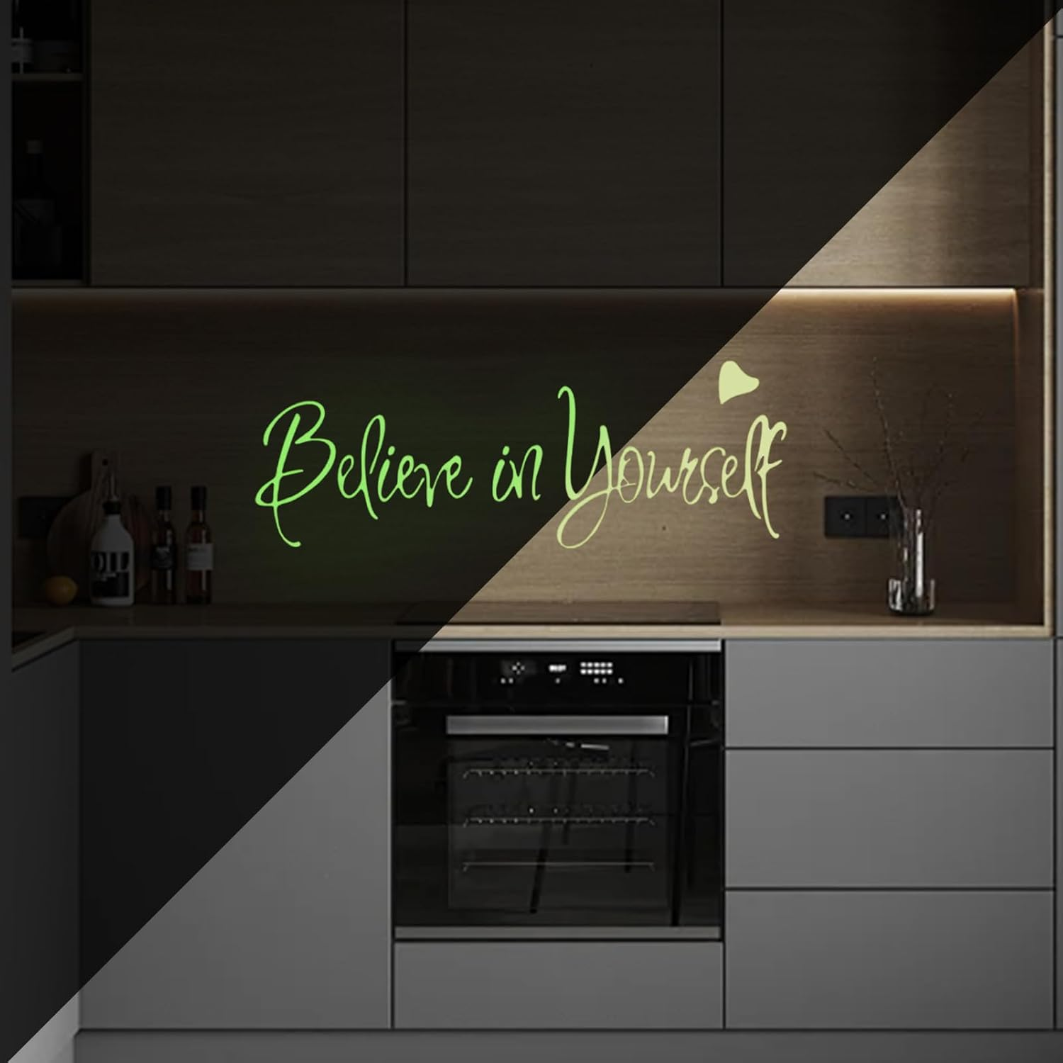 Sgphrzlt Glow in the Dark Believe in Yourself Wall Stickers, Self-Adhesive Inspirational Motivational Quotes Wall Sayings Decals Peel and Stick, Removable Positive Affirmations Decor for Office image number 5