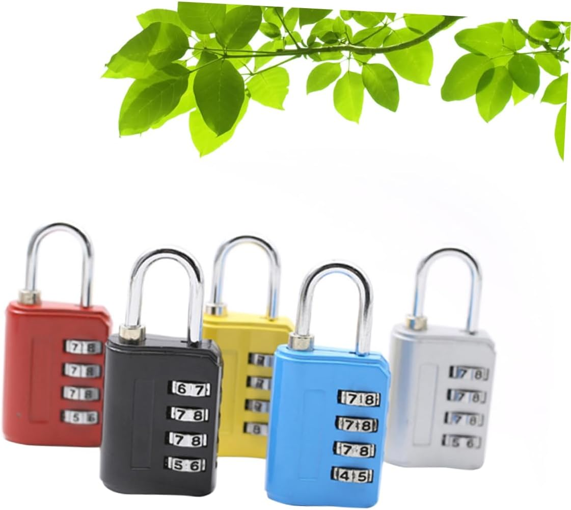 COLLBATH 5Pcs Zinc Alloy Padlock Digit Number Password Lock for Luggage Suitcase Cabinet Travel image number 3