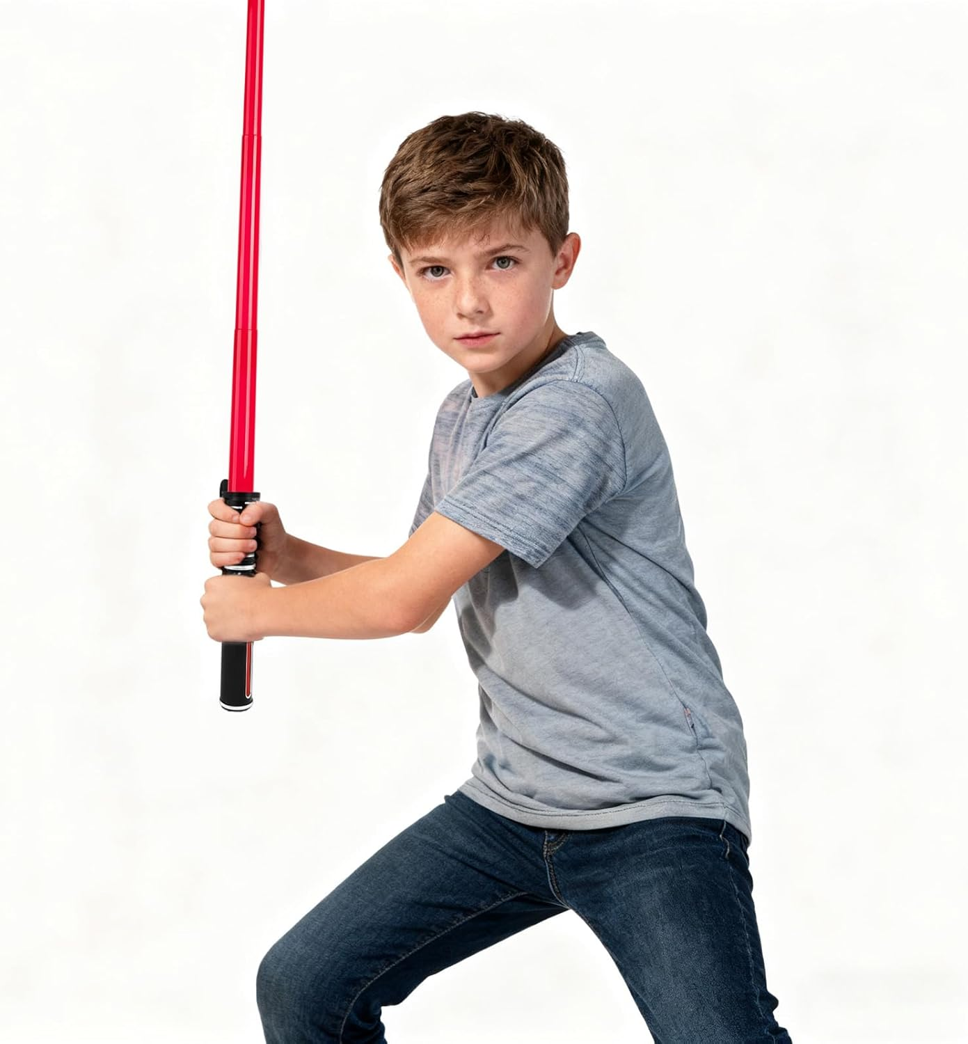 Lightup Saber for Kids LED FX Light Swords, Expandable Lightup Sabers with Sound and Glowing Handle, Light up Sword for Kids, Christmas Parties Costume, Galaxy War Fighters image number 2