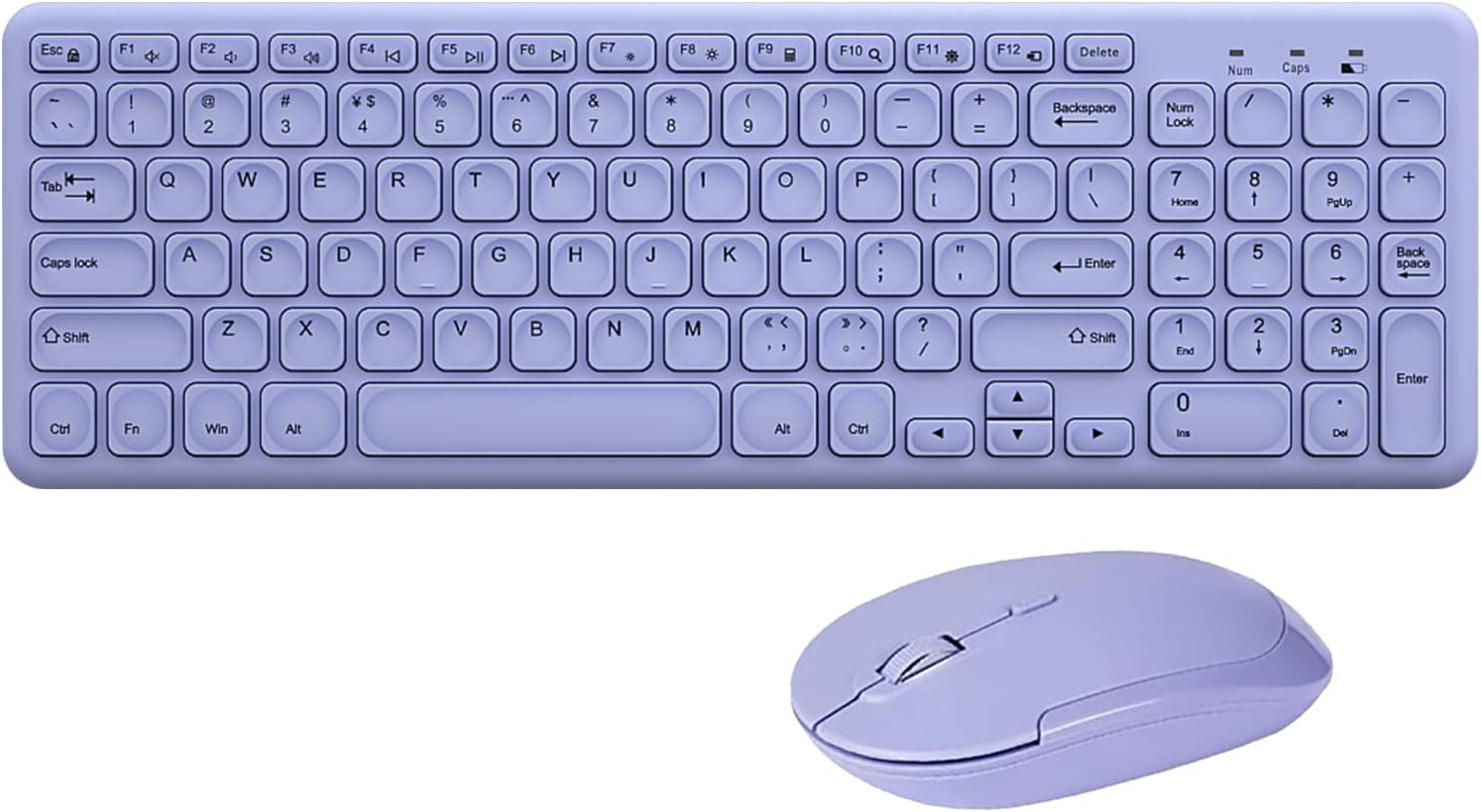Wireless Keyboard and Mouse Combo,Jieruideng 2.4Ghz USB Cordless Slim Silent Keyboard and Mouse Kit Home Office Game Use for Computer,Laptop,Pc Desktops,Mac (Purple) image number 5