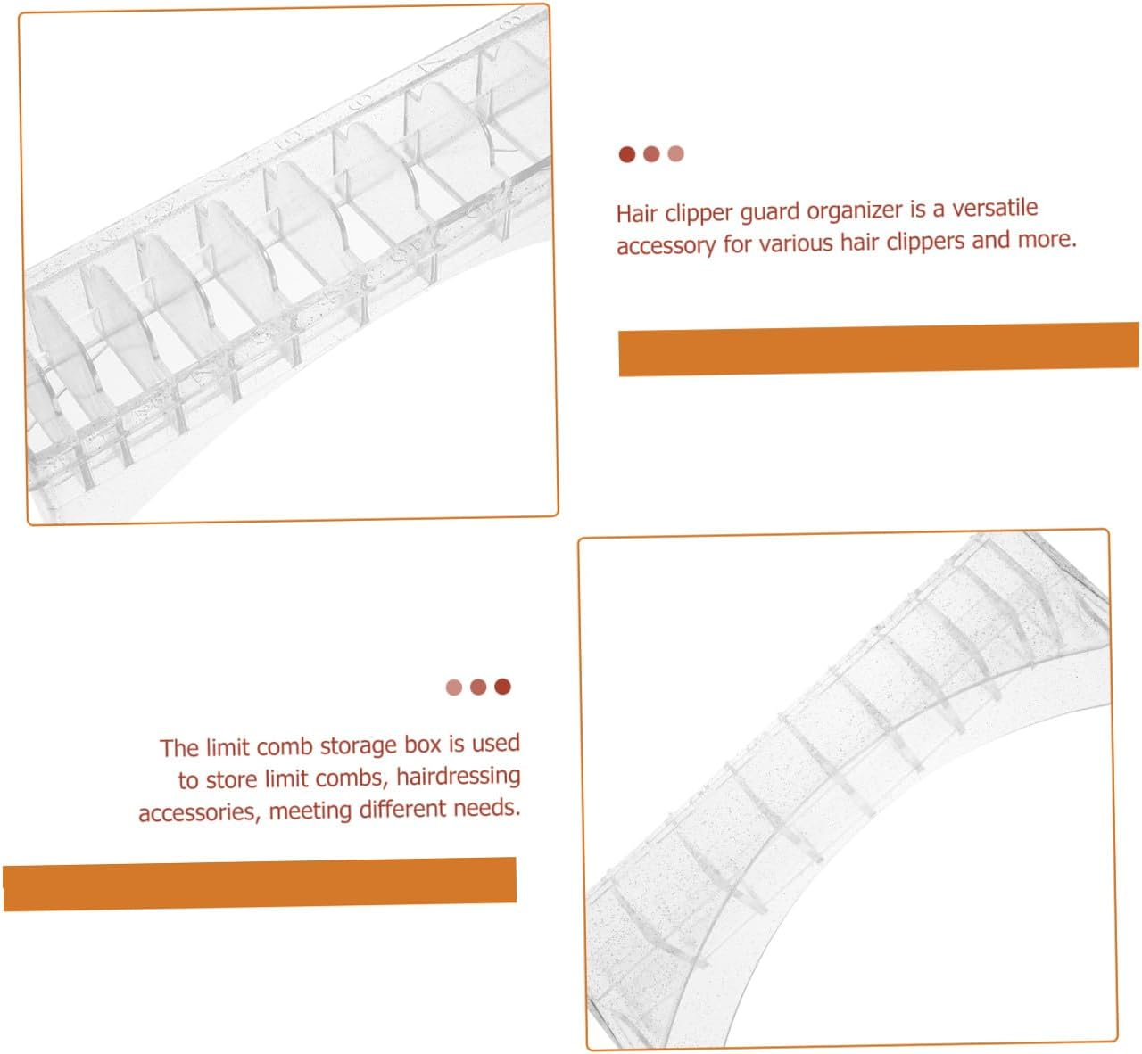 DECHOUS Hair Clipper Guard Organizer with 10 Grids Plastic Storage Case for Professional Barber Clippers Compatible with Wahl, Salon Hair Clippers Accessories Holder image number 3