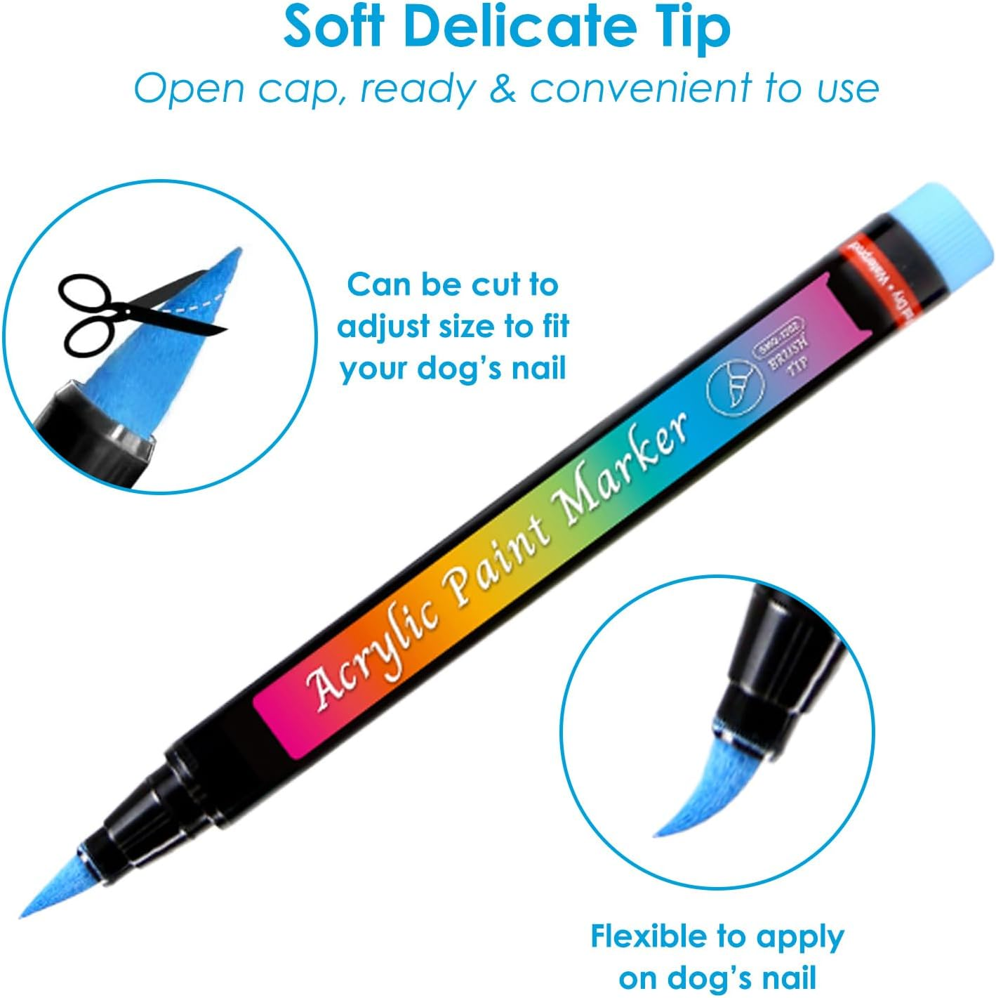 Dog Nail Polish,12 Colors Pet Paint Pen Set to DIY Beautiful Dog Nails Ideas,Safe Nail Polish Non Toxic and Odorless, Fast Drying Pet Paint Pen Set image number 2