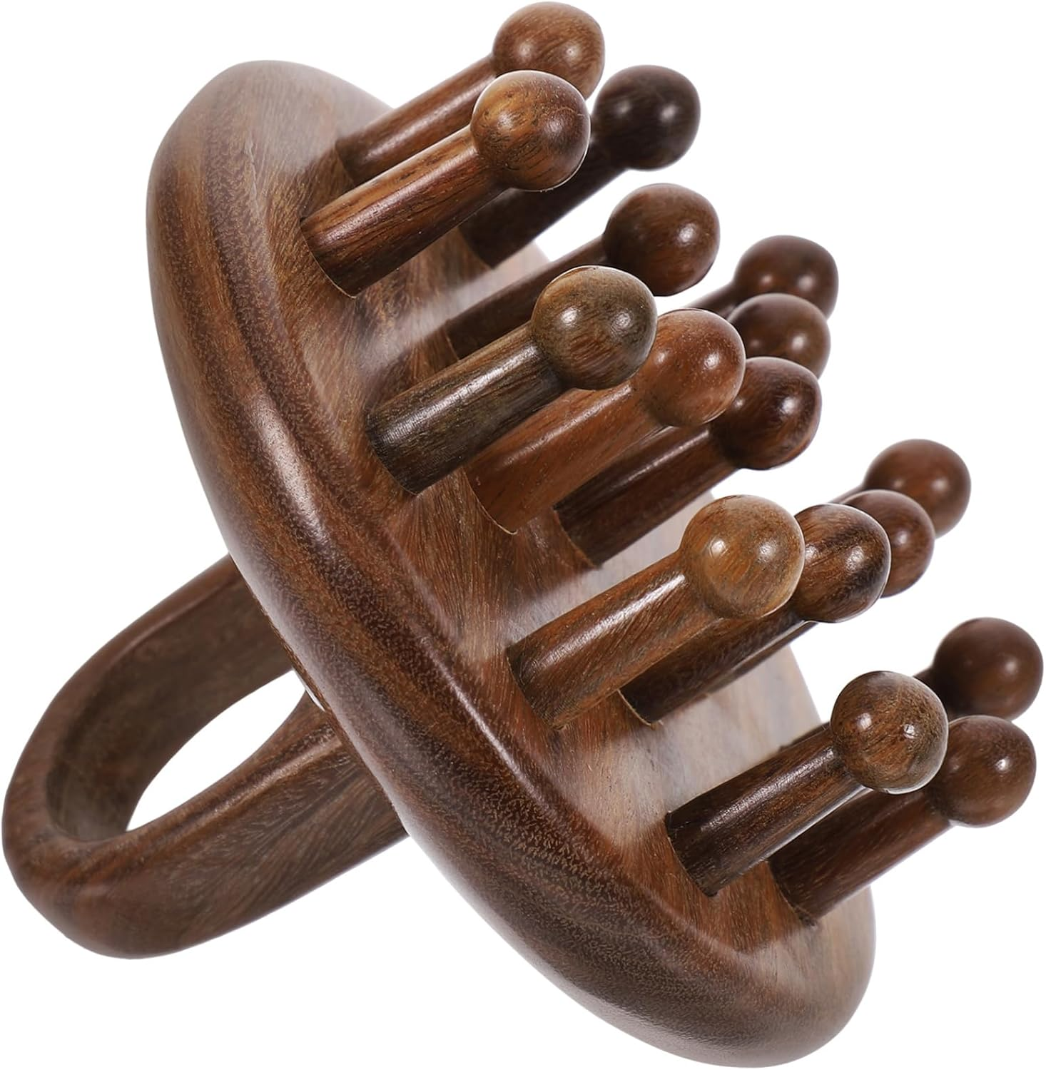 Wooden Comb Smooth Massage Brush for Head Relaxation 7.5Cm round Design Family Use Hair Styling Tool