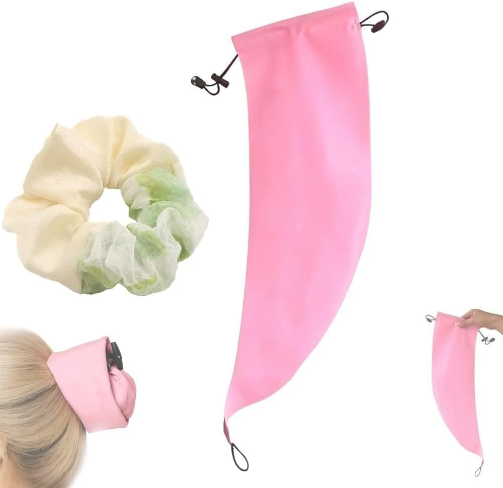 Liyquint 1 Pcs Waterproof Hair Sleeve & Adjustable Ponytail Shower Cap, Reusable Swim Cap to Protect Hairstyles for Long Hair, Quick Root Refresh, Keep Hair Dry in Bath Shower Swimming Pool Travel (Black)