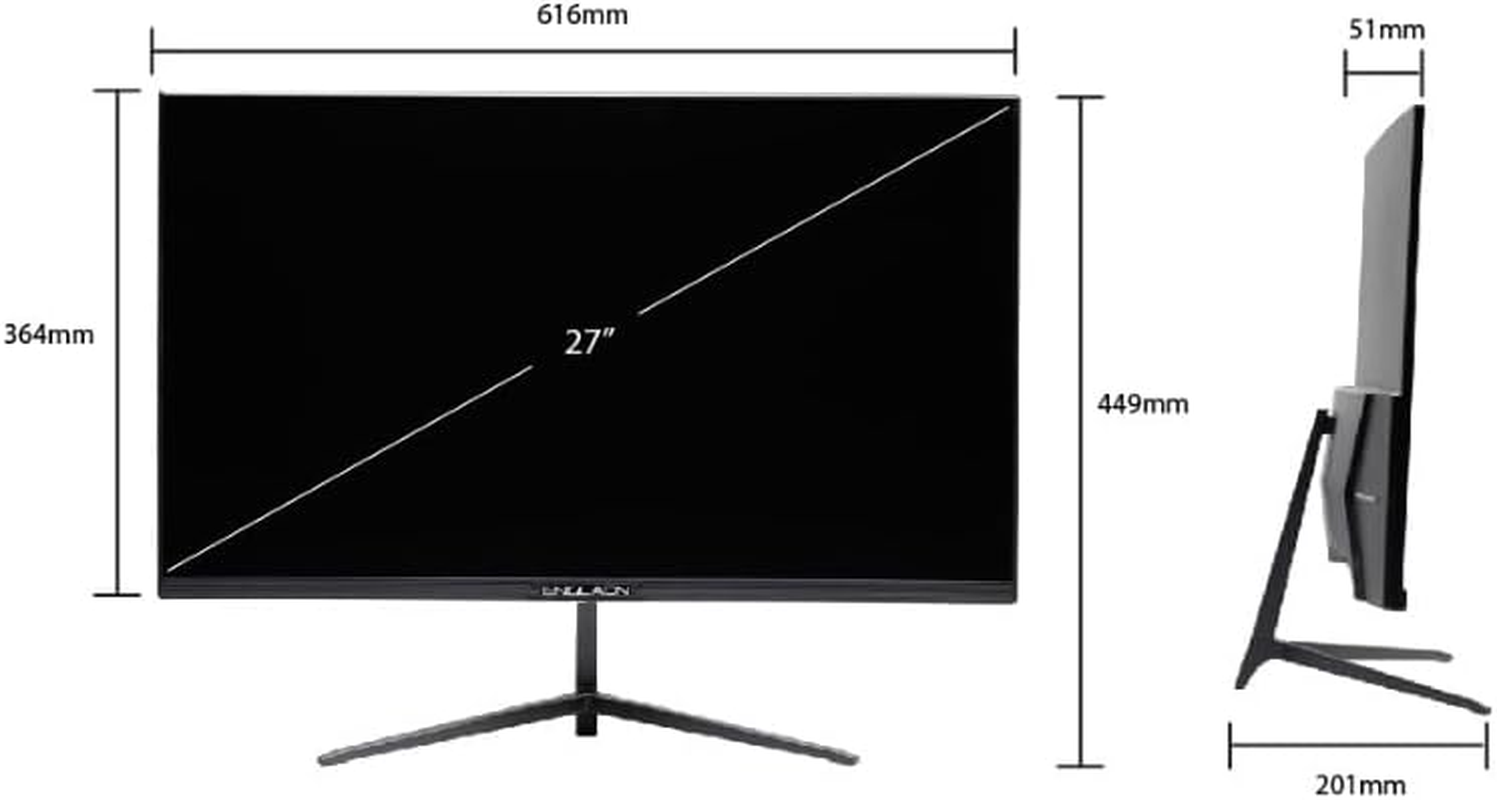 ENGLAON 27 Inch Gaming Monitor Full HD Frameless VA Display with AMD Freesync 165Hz 1Ms MPRT image number 3