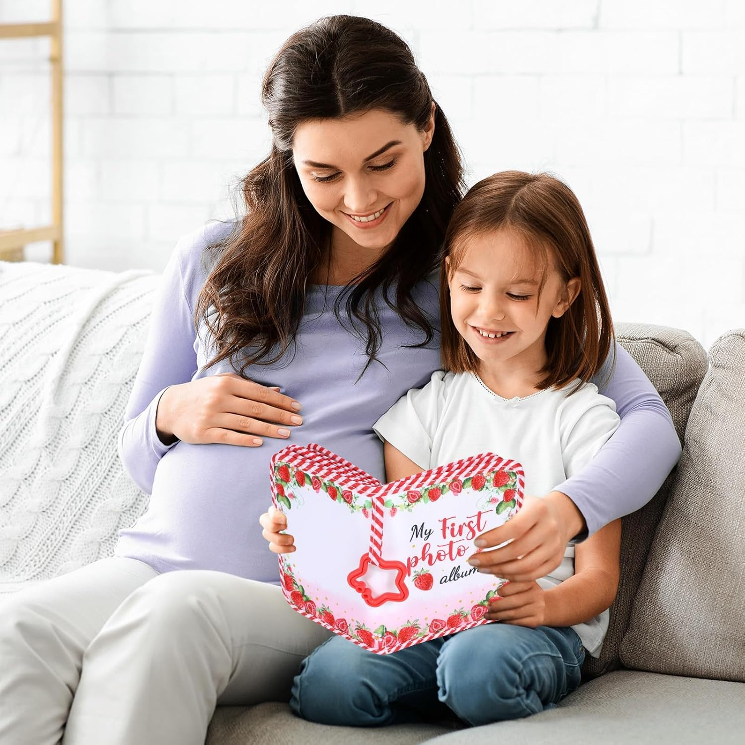 Baby'S My First Family Album Soft Photo Cloth Book Strawberry My First Book of Photos Baby Memory Album Gift Holds 4X6 Pictures for Babies Newborn Toddler & Kids Baby Shower image number 2