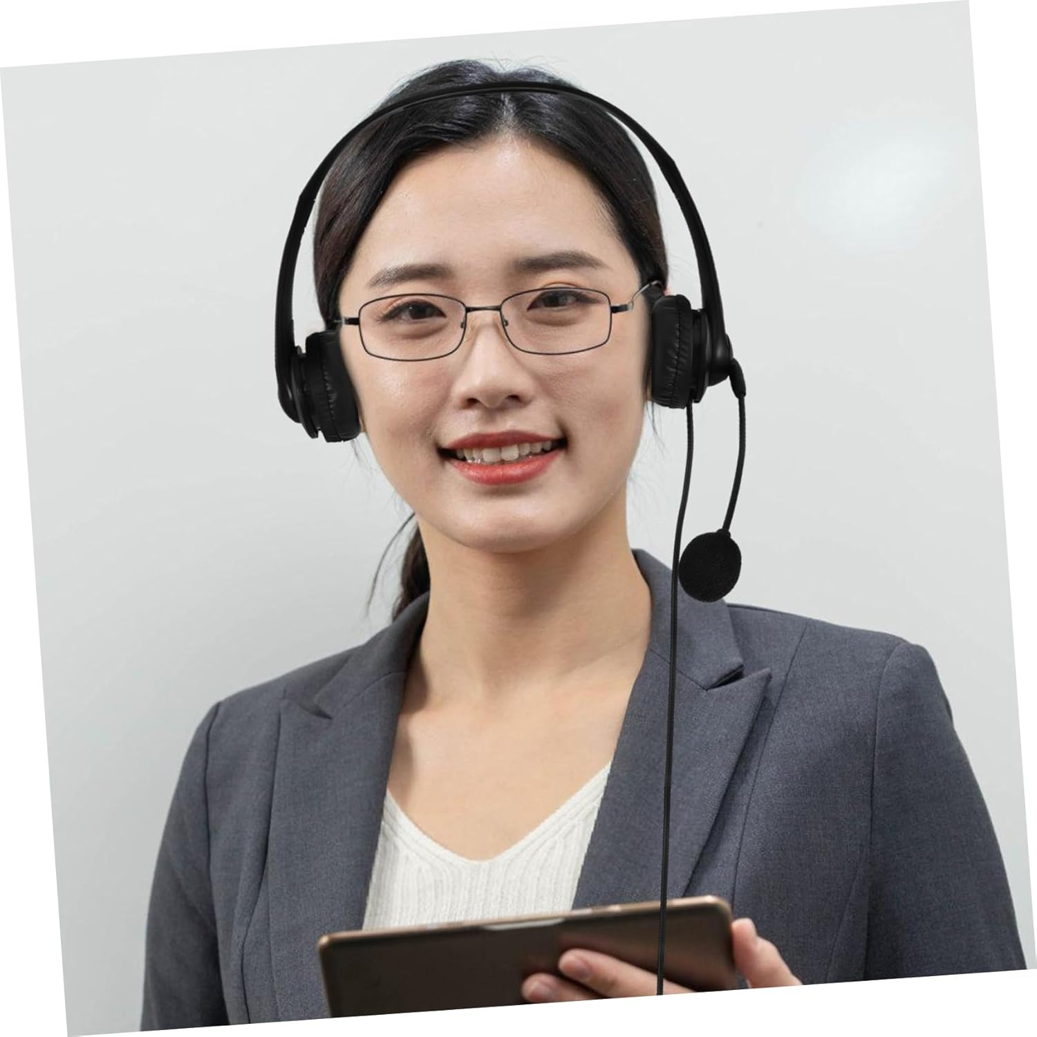 Uonlytech Noise Cancelling Headphone with Microphone for Office Use Professional Computer Headset with Cvc6.0 Noise Reduction and Mute Function for Call Centers and Students in Black image number 3