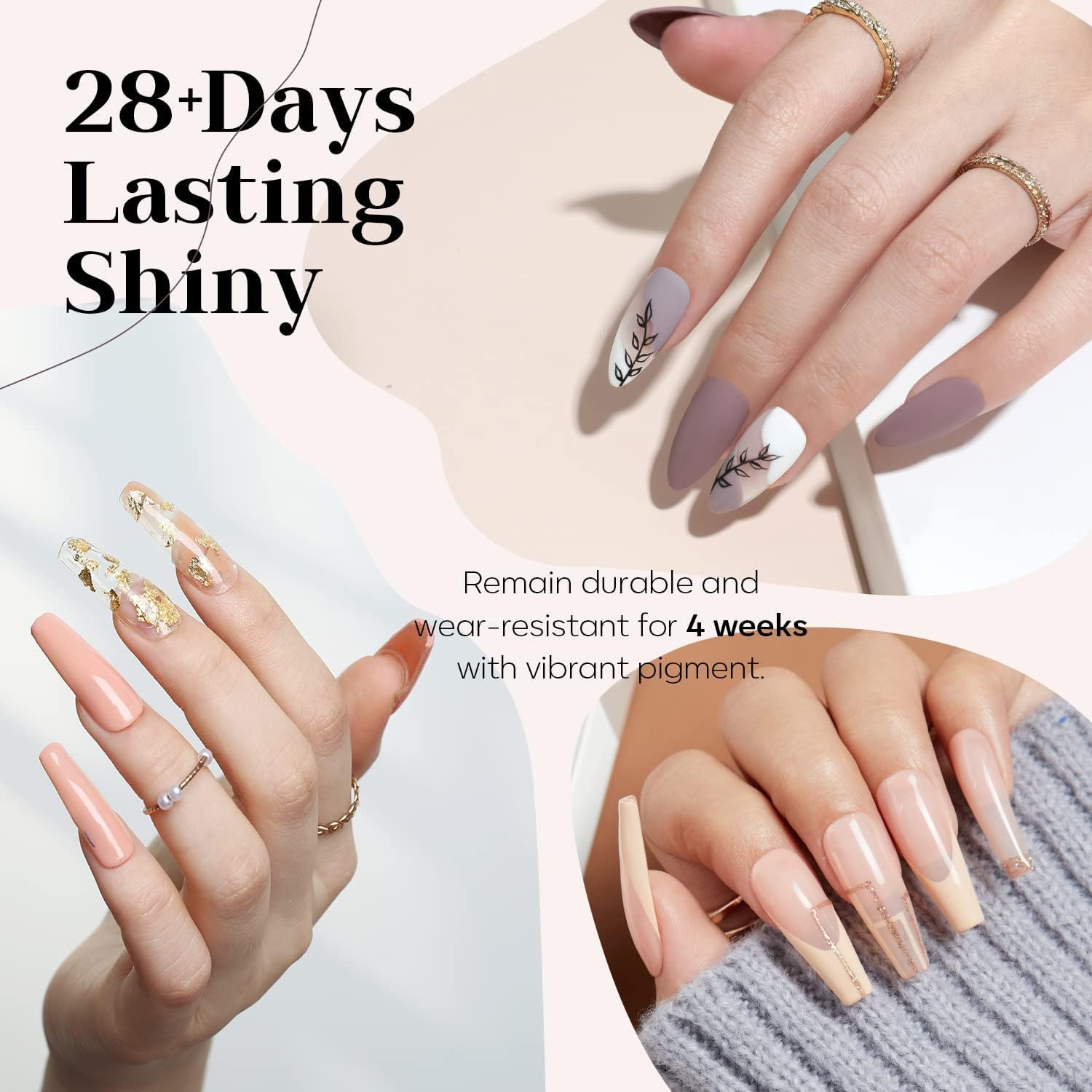 Modelones 12 Colors Gel Nail Polish Kit with U V Light 48W Nail Lamp Red Nude Gray Gel Polish Kit Gel Base and Top Coat Nail Glitters Striping Tapes Rhinestones Manicure Tools Salon Sets image number 2