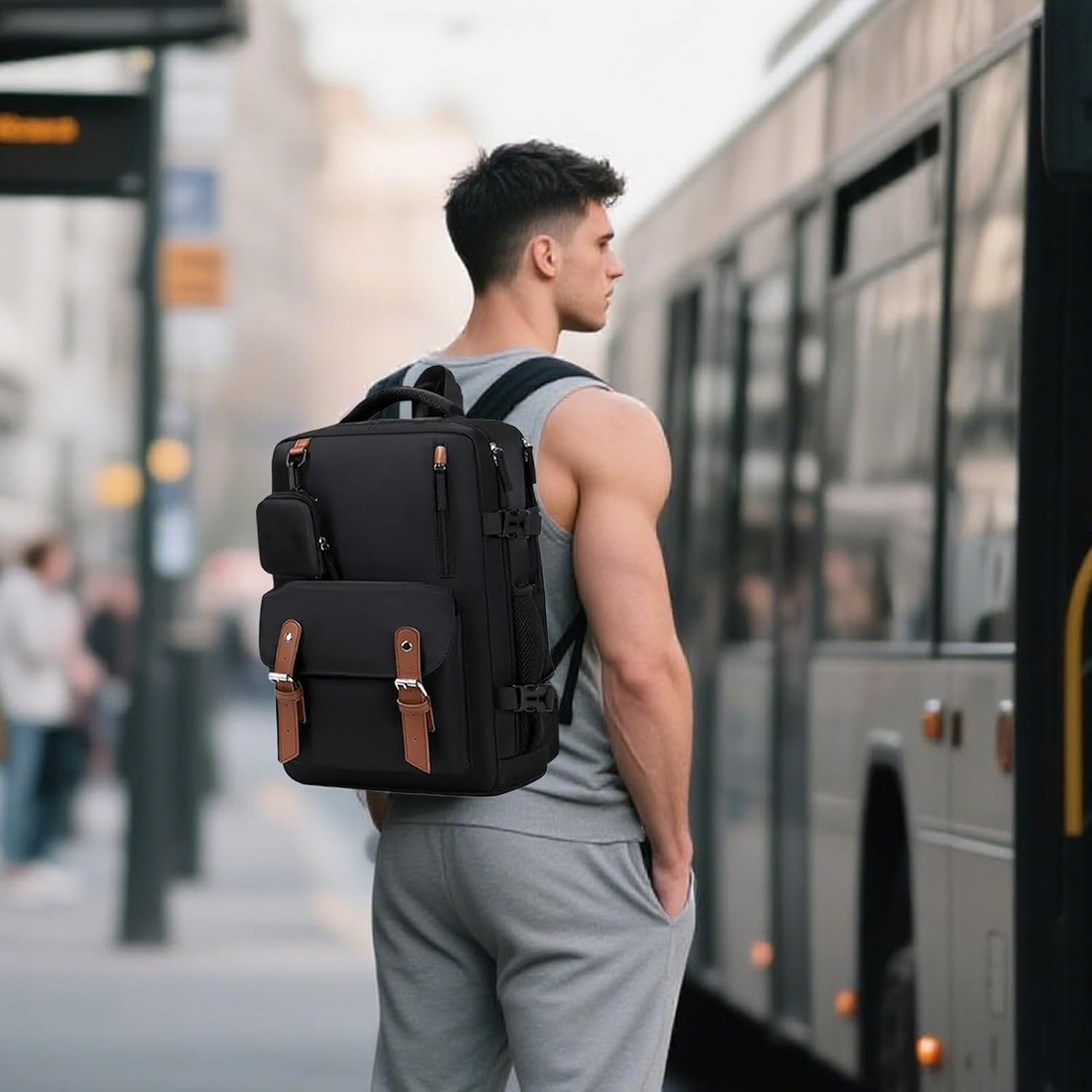 Rrlihjgu Travel Backpack for Women, Expandable Laptop Backpack Large Size | Computer for School Work Women Men Teenagers University Airplane