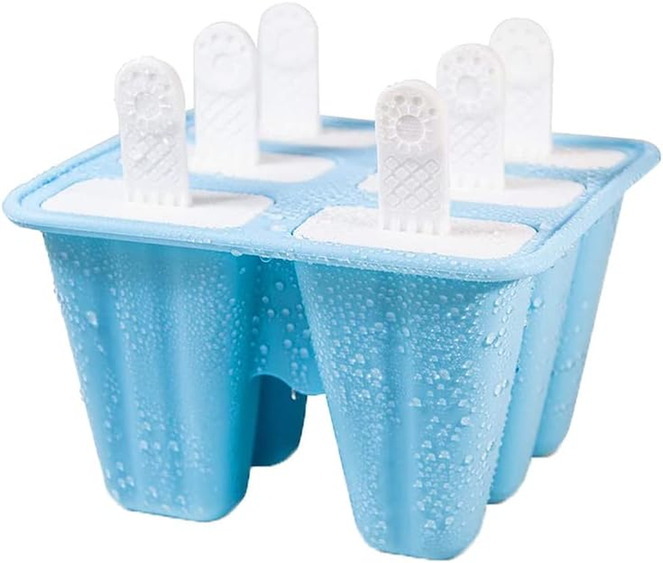 AIMALL Silicone Ice Cream Mould Block 4/6/10 Cavity Frozen Molds ICY Pole Jelly Popsicle, Bpa-Free Popsicle Makers, Easy Release & Clean, Perfect for Homemade Frozen Treats and Jelly Pops