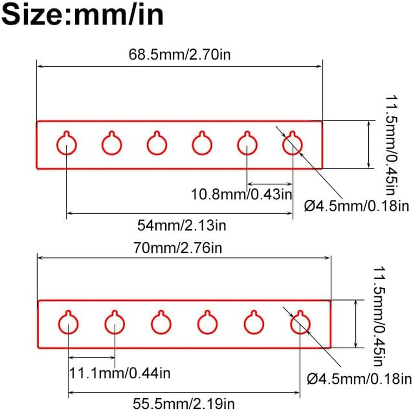 Acoustic Guitar Bridge Pins Slot Aluminum Alloy Repair Plate, Acoustic Guitar Bridge Pin Fixing Repair Plate, Guitar Replacement Parts for Old Bridges image number 2
