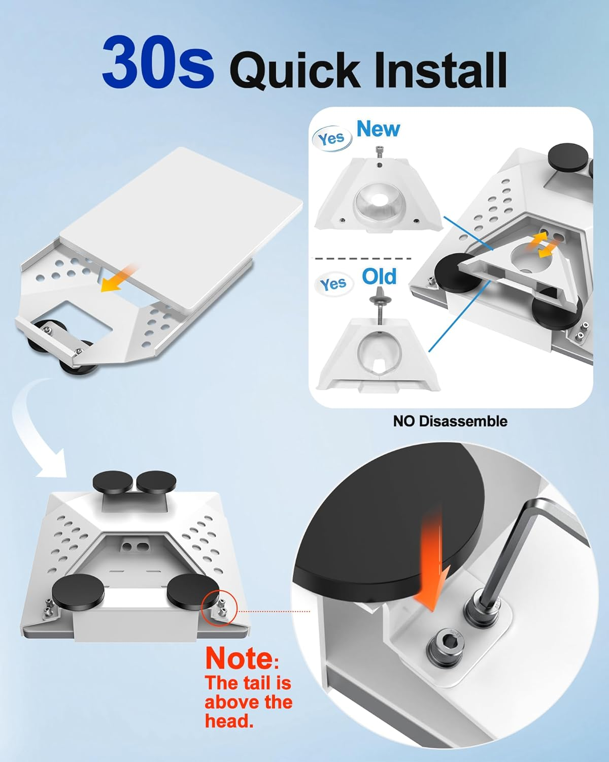 For Starlink Mini Mount, Magnetic Starlink Mini Car Mount Base Suction Cup Accessories Truck RV Flat Rack Roof Sunroof Kit Boat V4，For Camping, High-Speed & Extreme Conditions (White) image number 1