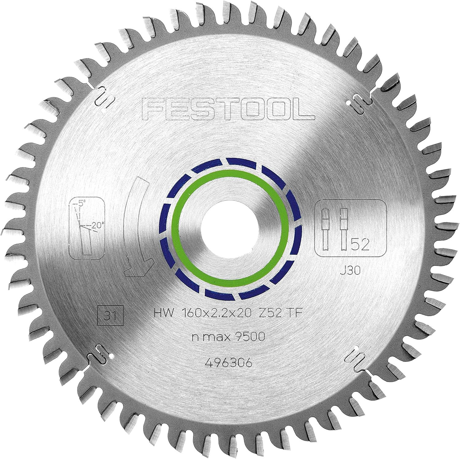 Festool Circular Saw Blade HW 260 X 2.4 X 30 TF68 Aluminium/Plastics