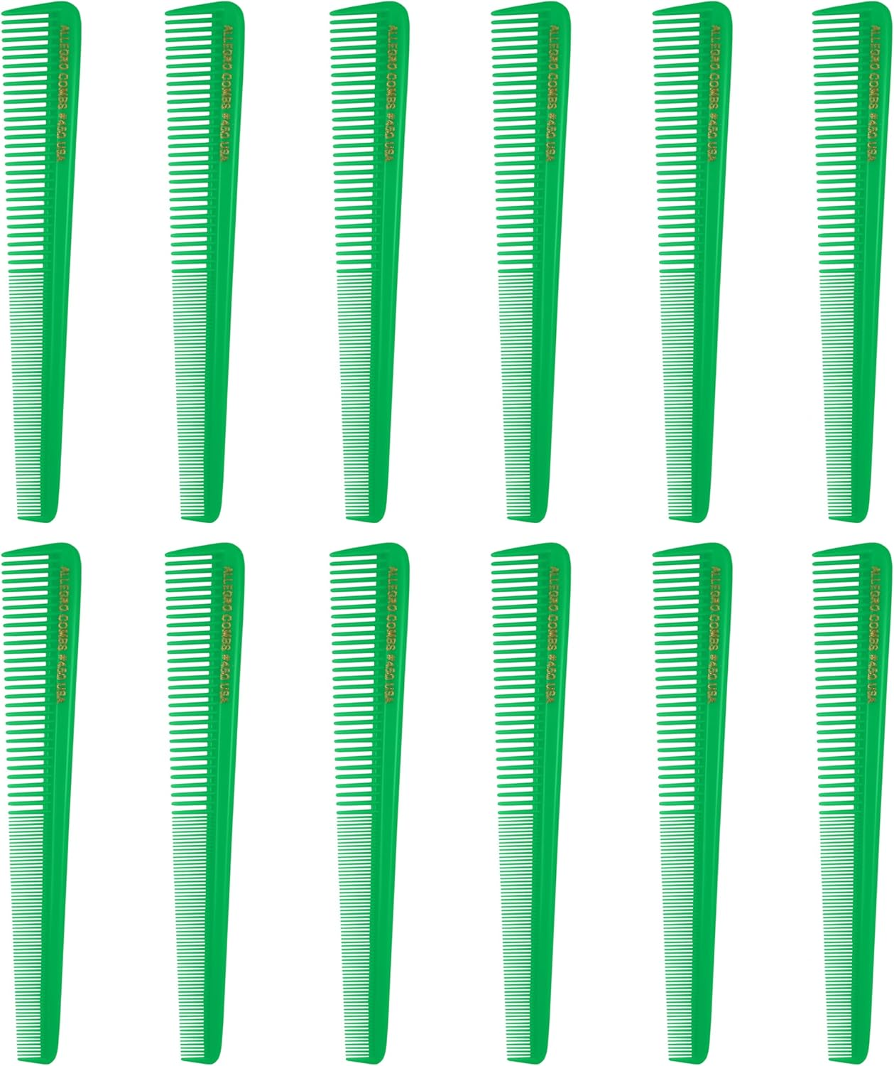Allegro Combs 450 Tapered Hair Combs Barber Combs Hair Cutting Combs Hairstylist Combs Women'S Combs Men'S Pocket Combs 12 Pcs. (NEON PINK)