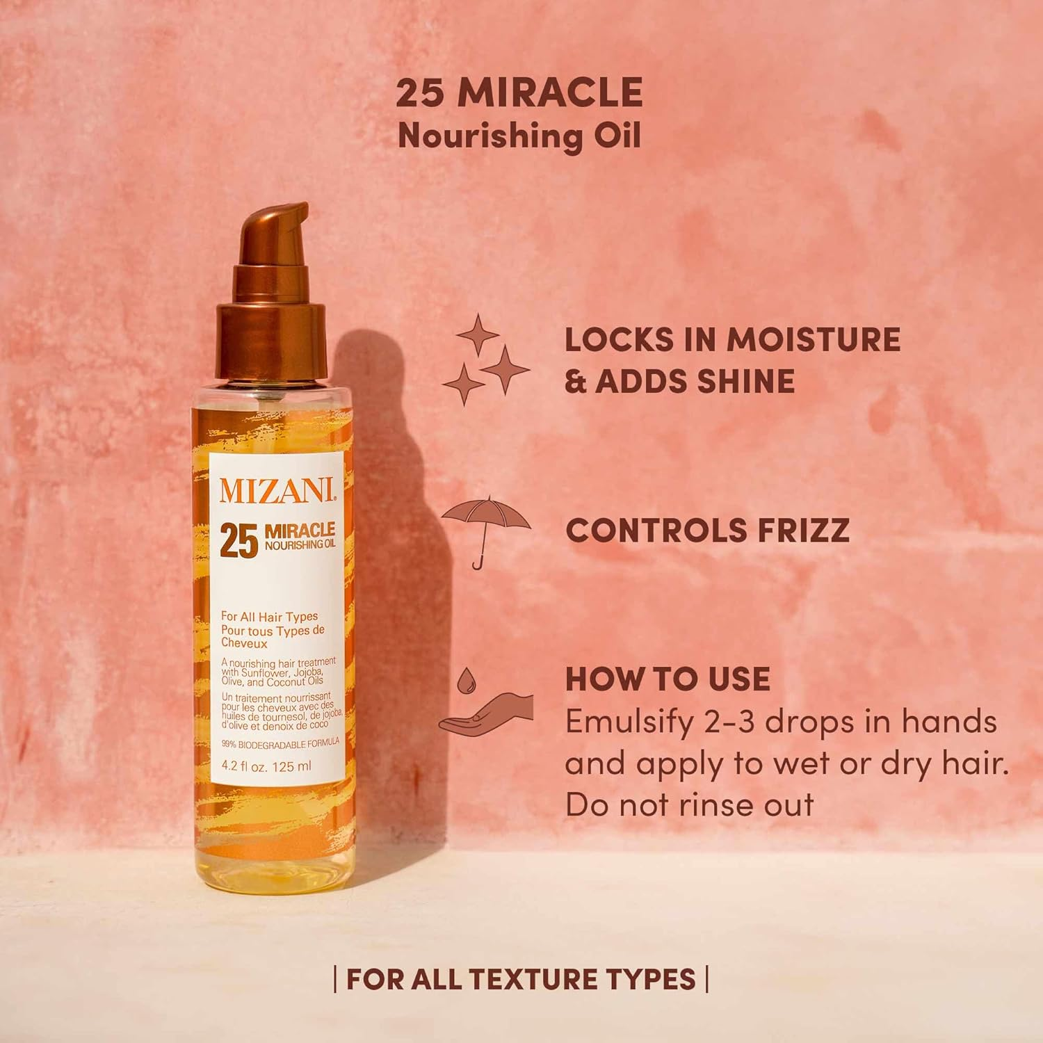 Mizani 25 Miracle Nourishing Oil Treatment, 124.2 Ml Pack of 1 image number 4