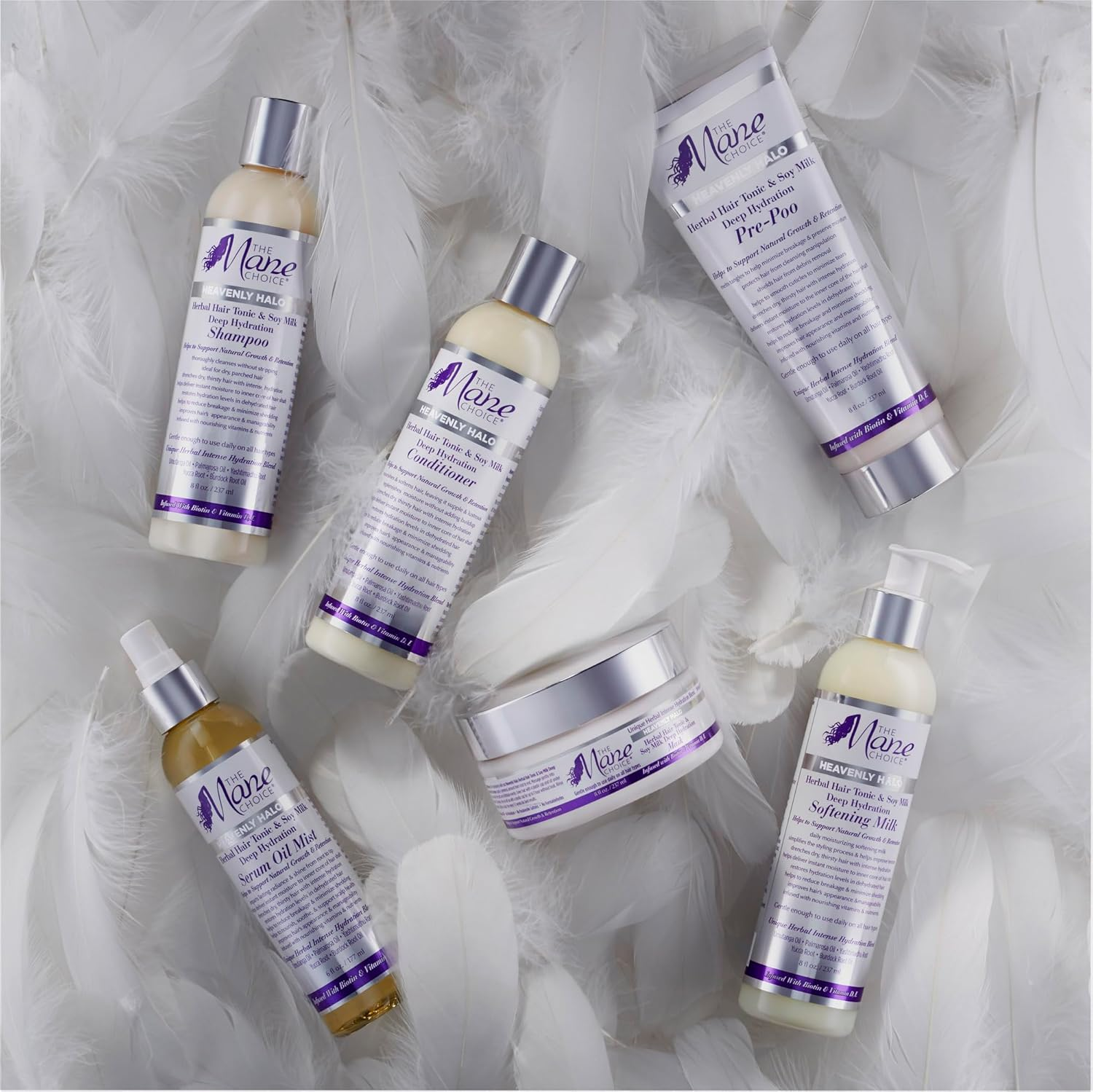 The Mane Choice Heavenly Halo Herbal Hair Tonic & Soy Milk Deep Hydration Softening Milk 8 Fl Oz, Pack of 1