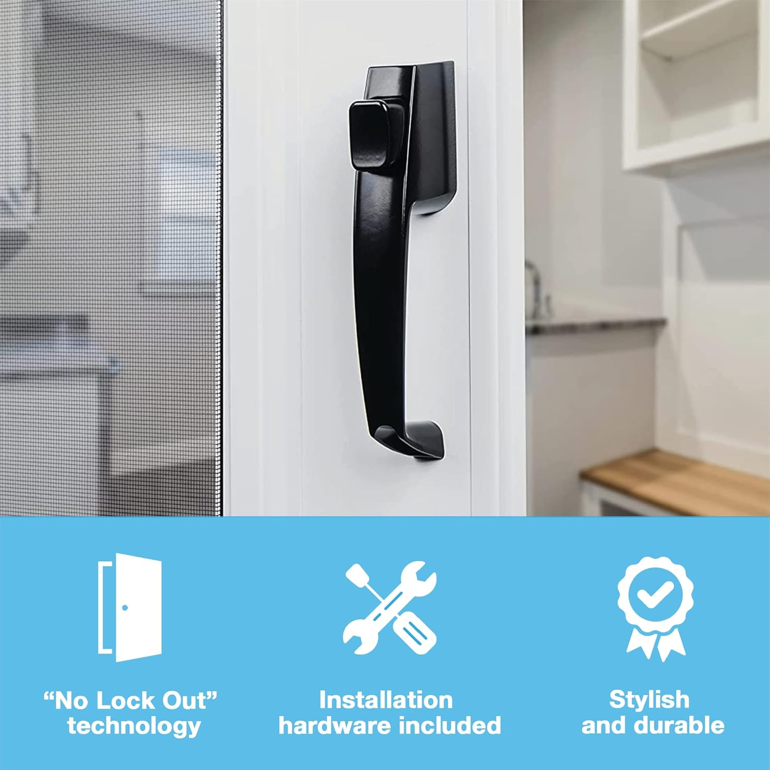 Wright Products V333BL, Black Tie-Down Push Button Handle image number 3