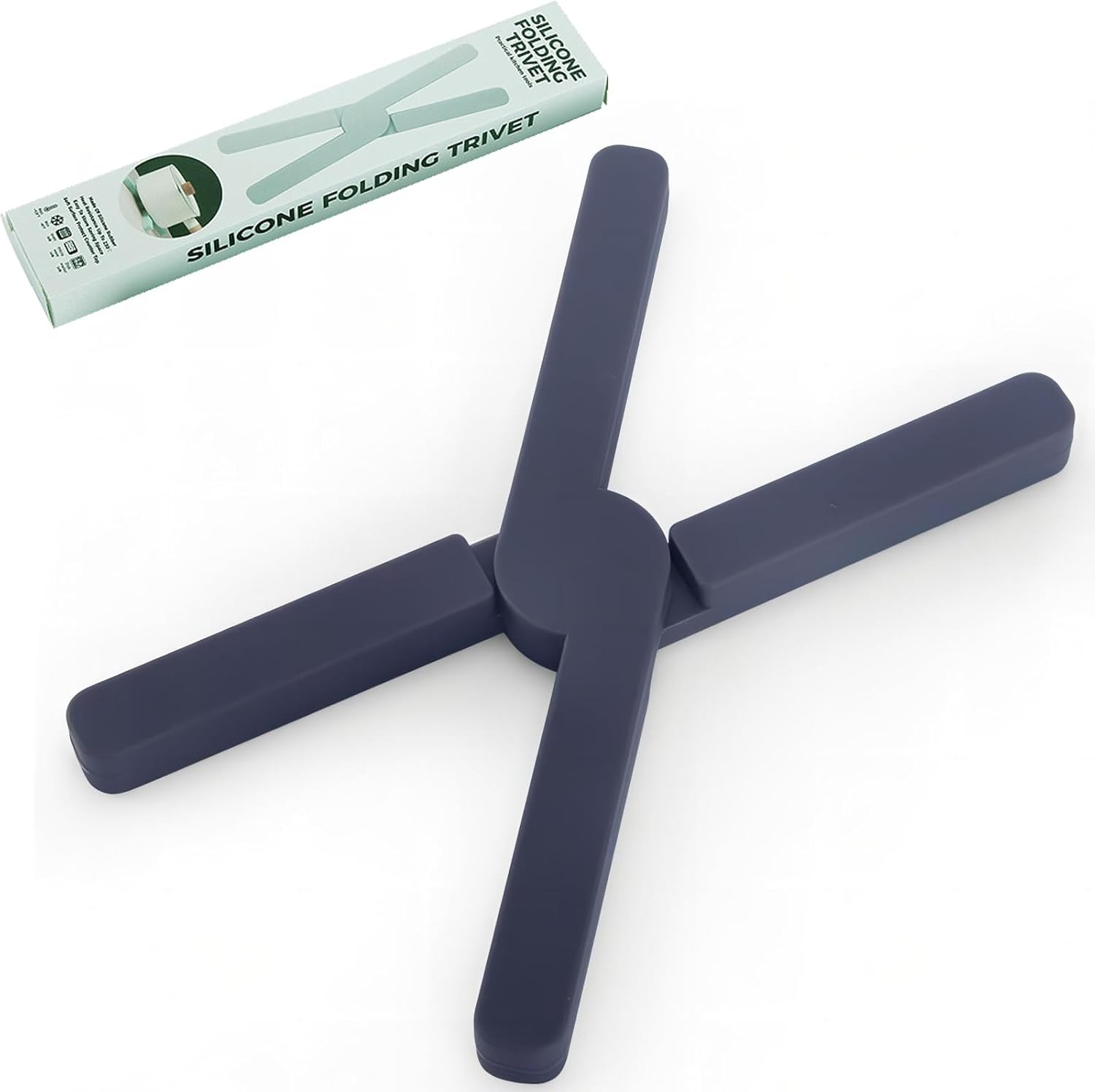 Tongke Foldable Silicone Trivets, Non-Slip Silicone Pot Holders Hot Pads Drying Mat Heat Resistant for Dishes, Hot Pots and Pans (Gray)