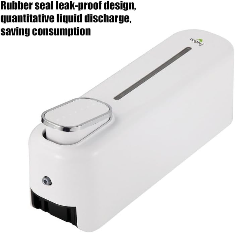 Dolphy 300ML Wall Mount Soap Dispenser | Manual Operation | ABS Plastic | White | for Liquid Soap, Shampoo, Conditioner | Easy Refill | for Bathrooms & Kitchens image number 1