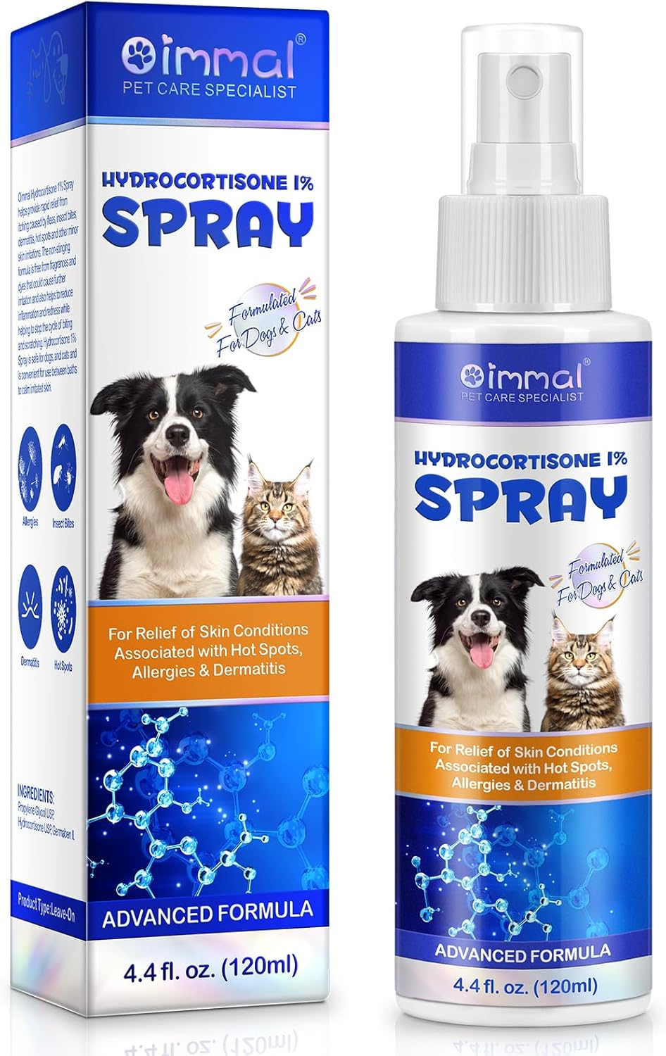 Pet Hydrocortisone Spray for Dogs & Cats 120Ml | Natural Relief for Hot Spots, Rashes & Skin Irritations | Reduces Inflammation & Soothes Itchy Skin image number 3