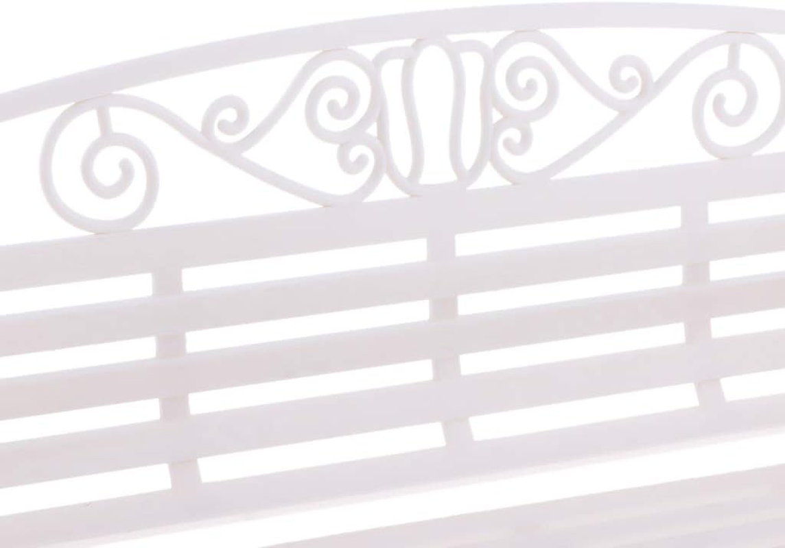 F Fityle Dollhouse Furniture 1:6 Scale Miniature Modern Styled Garden Patio Park Bench Garden Decor - White, as Described image number 2