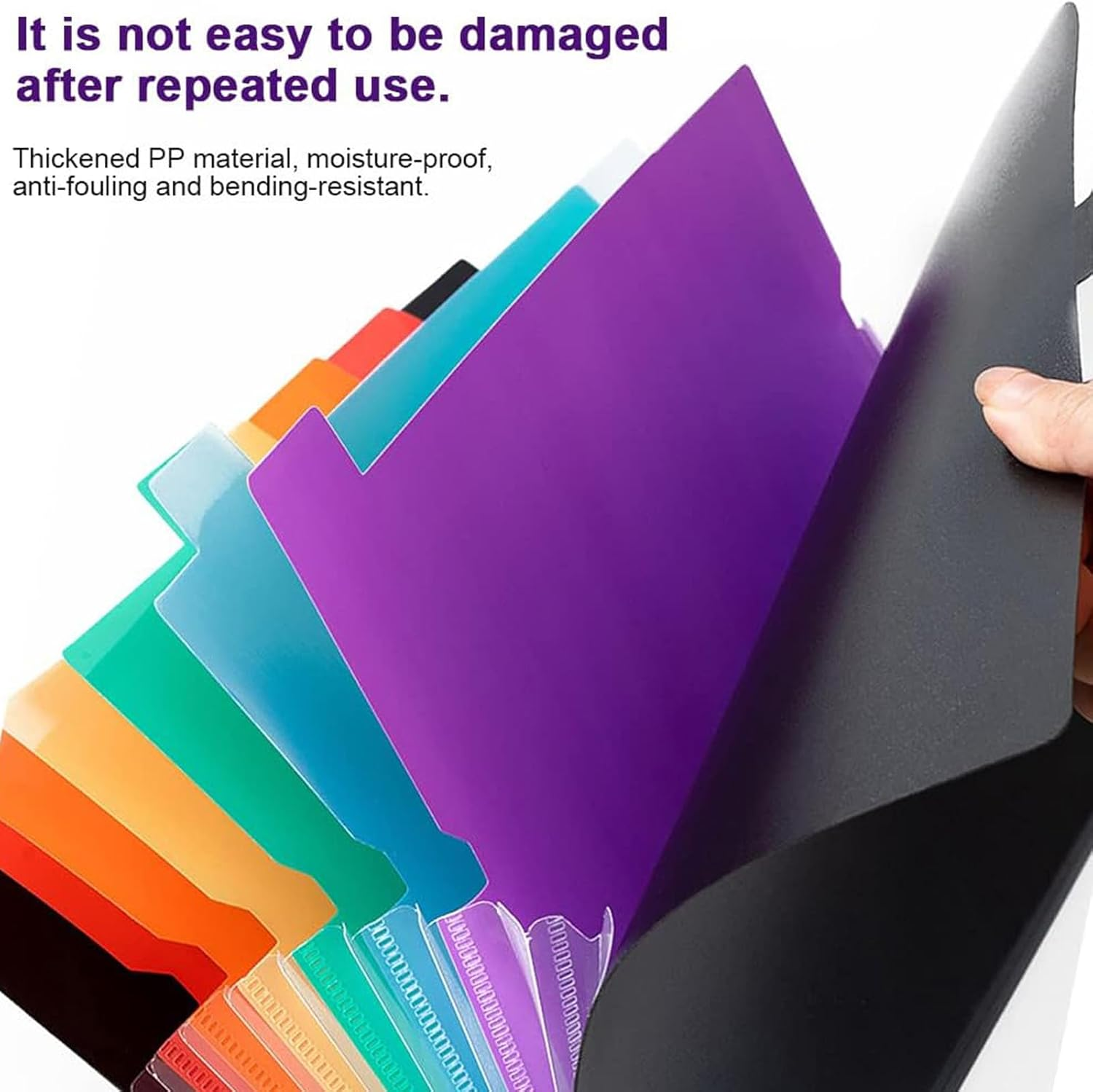 2 Pcs Expanding File Folder with Tabs,7 Pockets Letter A4 Paper Size Accordion Filing Folder Organizer with Sticker Tabs Plastic Important Document Holder for School Home Office