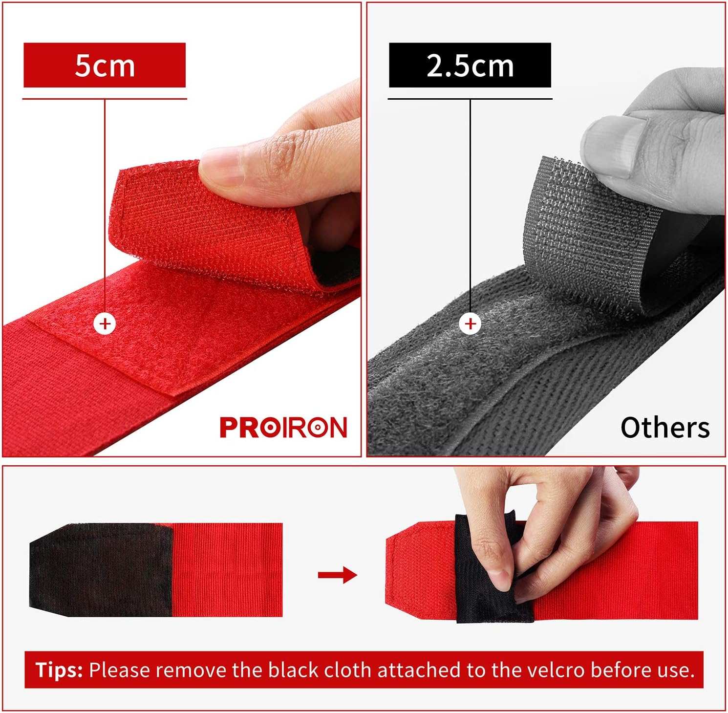 PROIRON Boxing Hand Wraps, Boxing Bandages Inner Gloves with Extra Wide Closure, Fist Wrist Protector for Men Women Kids, Great for MMA Boxing Training Gym Fitness 4.5M/2.5M (Pair) image number 3