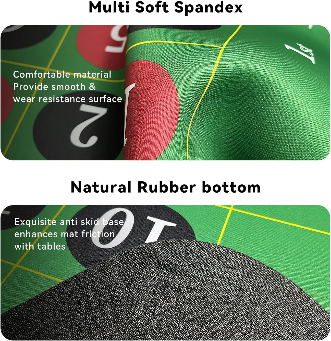 180 * 90Cm Poker Mat for Table with Carrying Bag, Professional Casino Blackjack Tabletop Layout Poker Table Mat (Baccarat B) image number 3