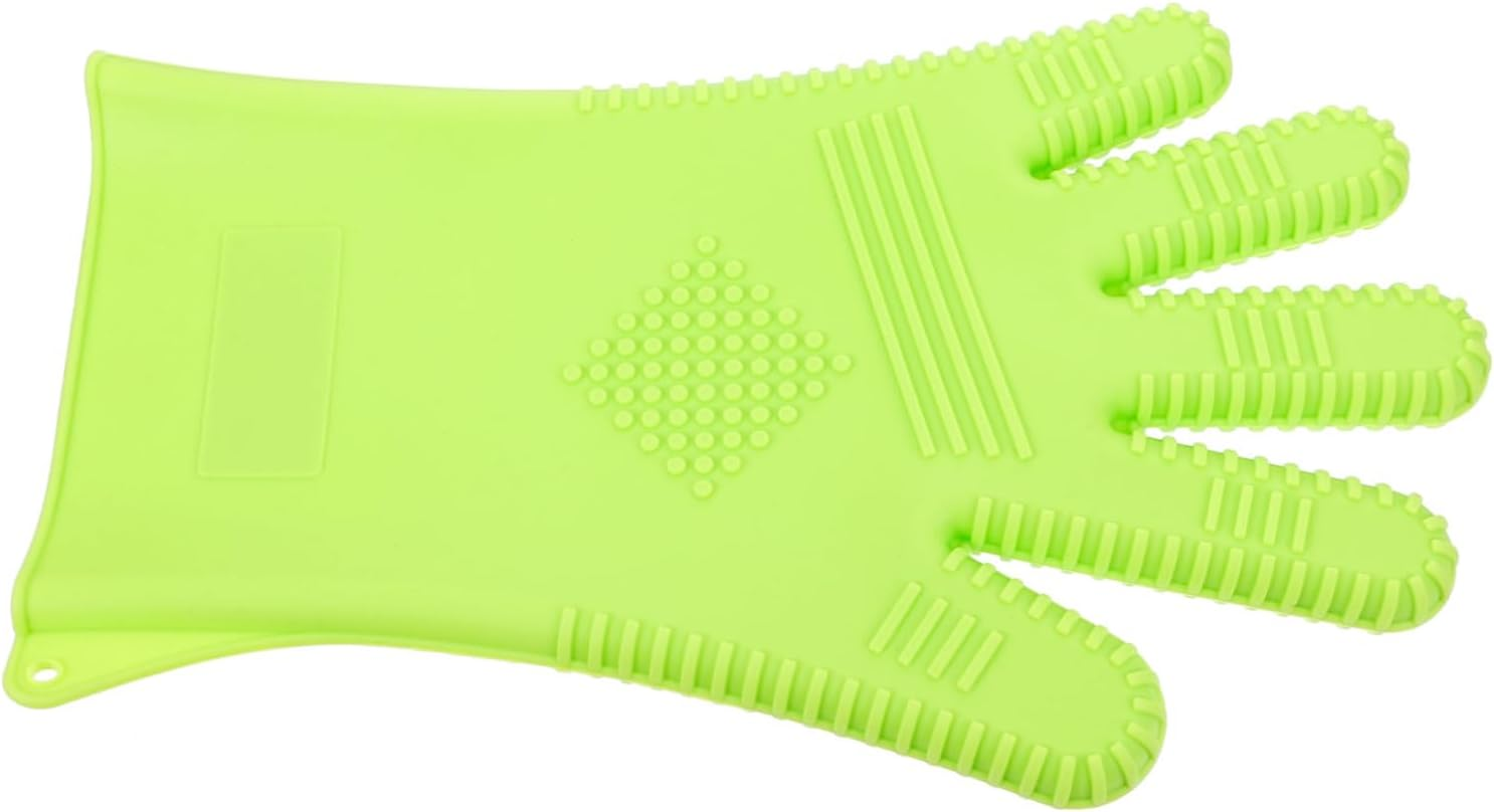 FOYTOKI Thermal Insulated Silicone Gloves Heat Gloves for Hair Styling Cooking Food Safe Oven Mittens Large image number 6