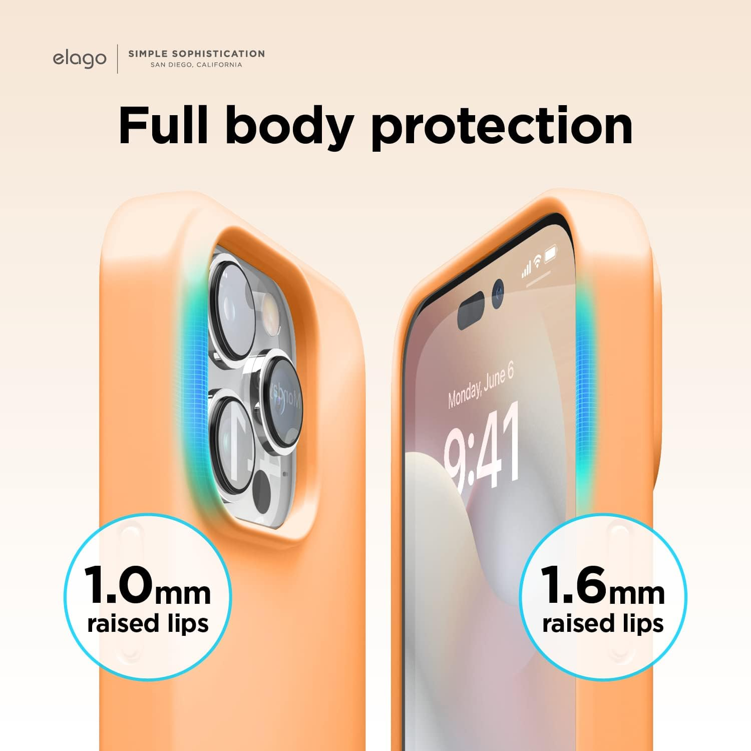 Elago Liquid Silicone Case Compatible with Iphone 14 Case (6.1"), Premium Silicone, Full Body Protection - 4 Layer Shockproof Phone Cover, Anti-Scratch Soft Microfiber Lining (Orange) - Black image number 2
