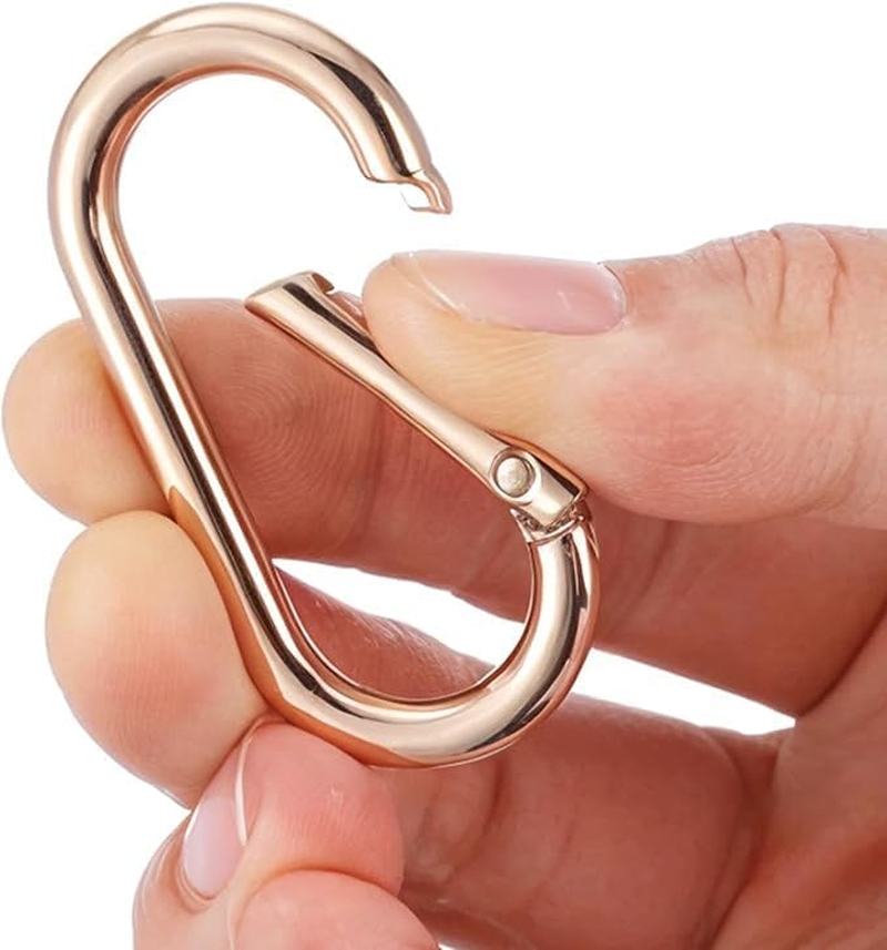 3 Pieces Wallet with Spring O-Ring Clip Oval Clasp Clip Keychain Gold Key Ring round Clasp (Black+Golden+Silvery) image number 5