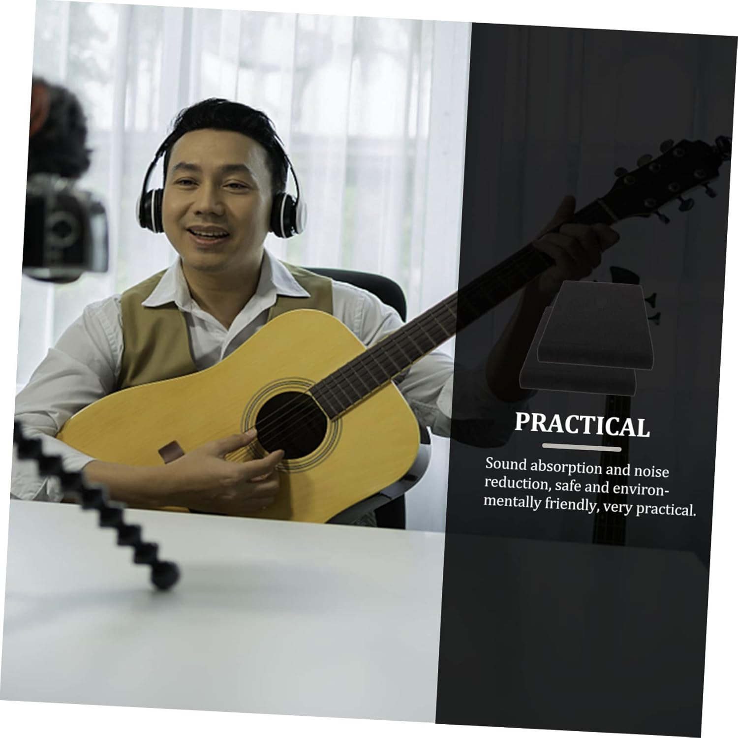 2Sets Slip Mat Speaker Isolation Pads Polyurethane Soundproof Mat for Voice Box Isolation Use as Monitor Pad