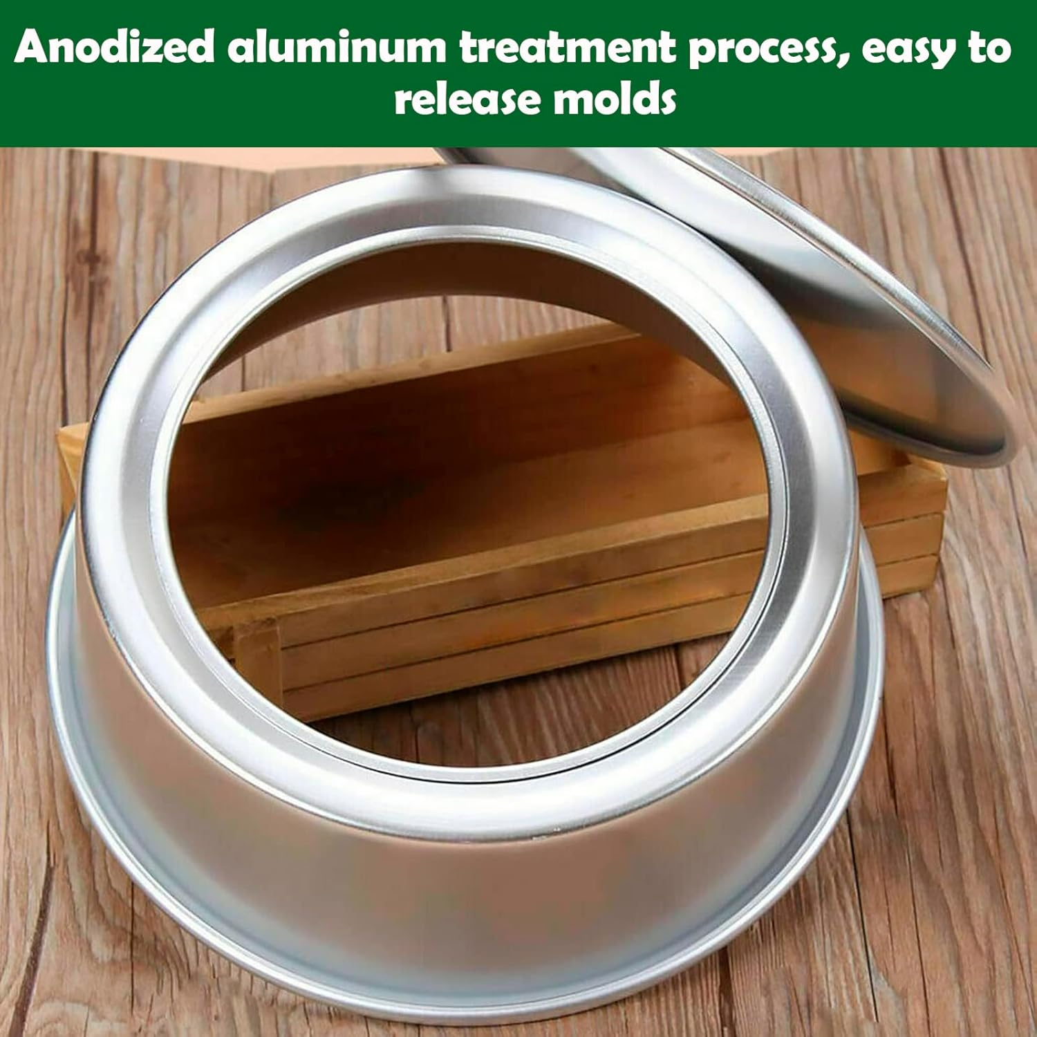 Meikurs 8 Inch round Cake Pan Set of 3, Aluminium Baking Pans with Removable Bottom, Non-Stick & Leak-Proof, Silver Finish, Ideal for Cheesecakes and Layer Cakes