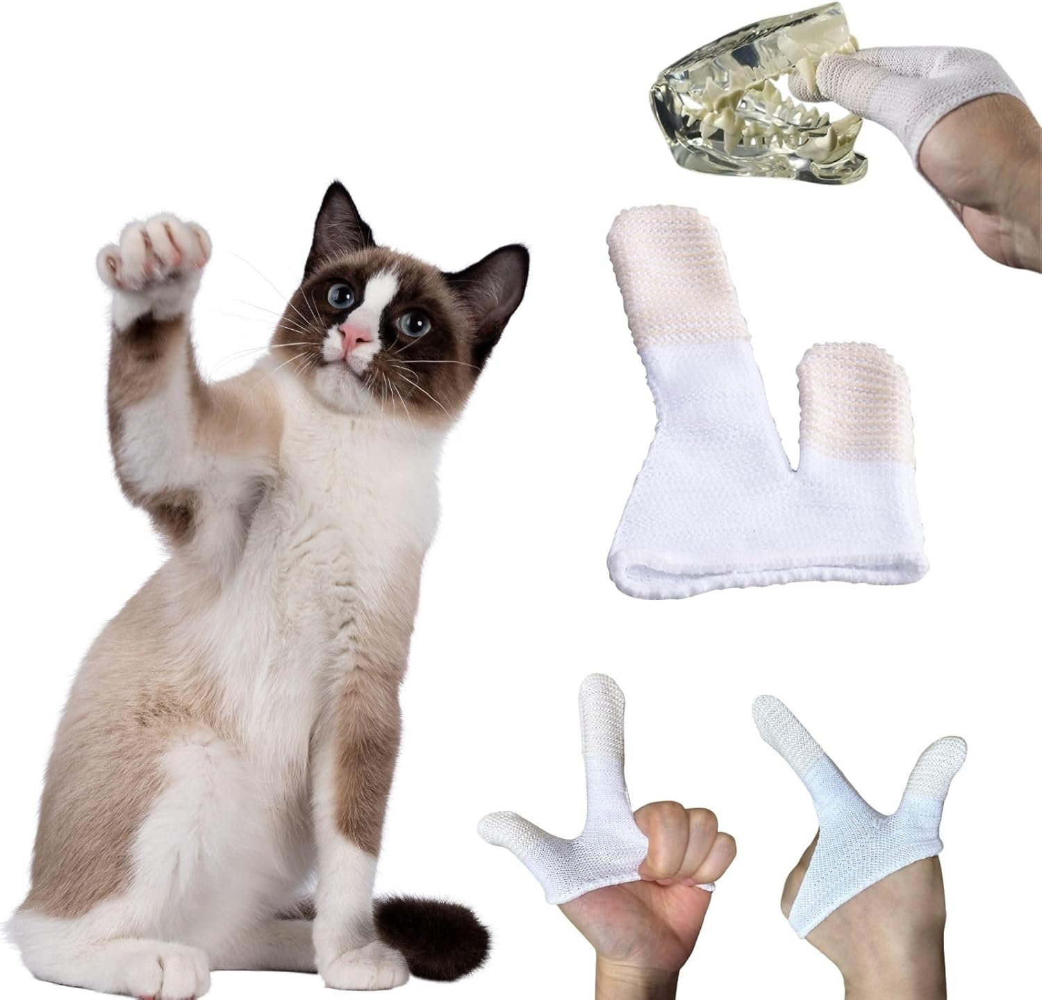 Mind up Cat Mouth Care Finger Toothbrush (Japan Import) ... image number 1