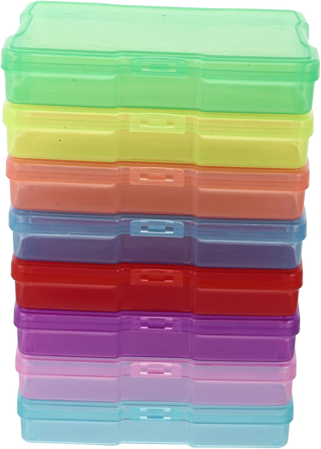 Holibanna Plastic Storage Boxes and Photos Organizing Cases 4X6 Inch, 8Pcs Mixed Color Postcards Storage Containers Suitable for Jewelry and Small Parts Organizing in Office and Home image number 4