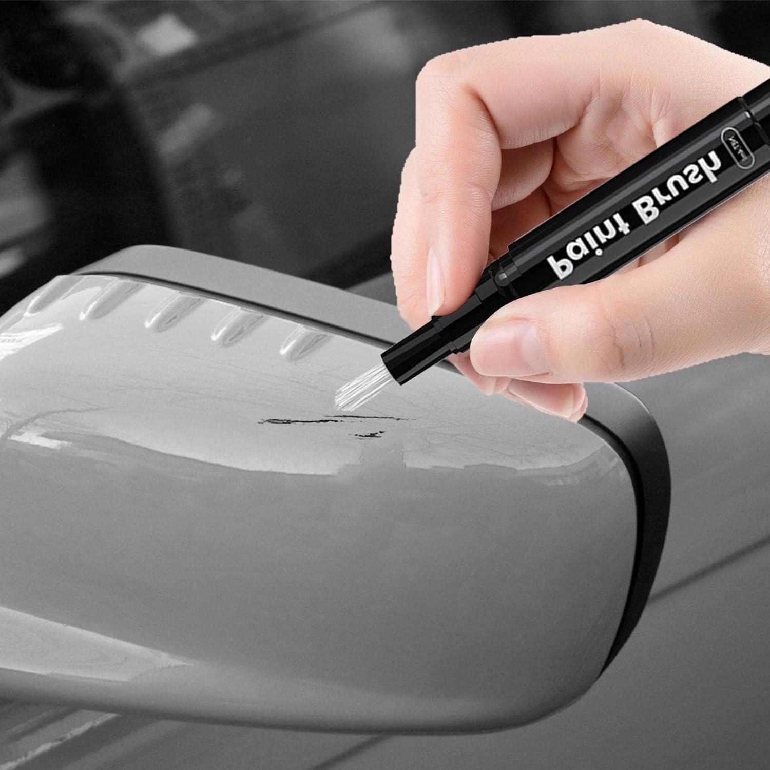 2PCS Car Touch up Pen Paint Scratch Repair with Polish Pen Wheel Fill Paint Pen Black/White/Multi-Color Optional for Various Cars Paint and Rim Repair