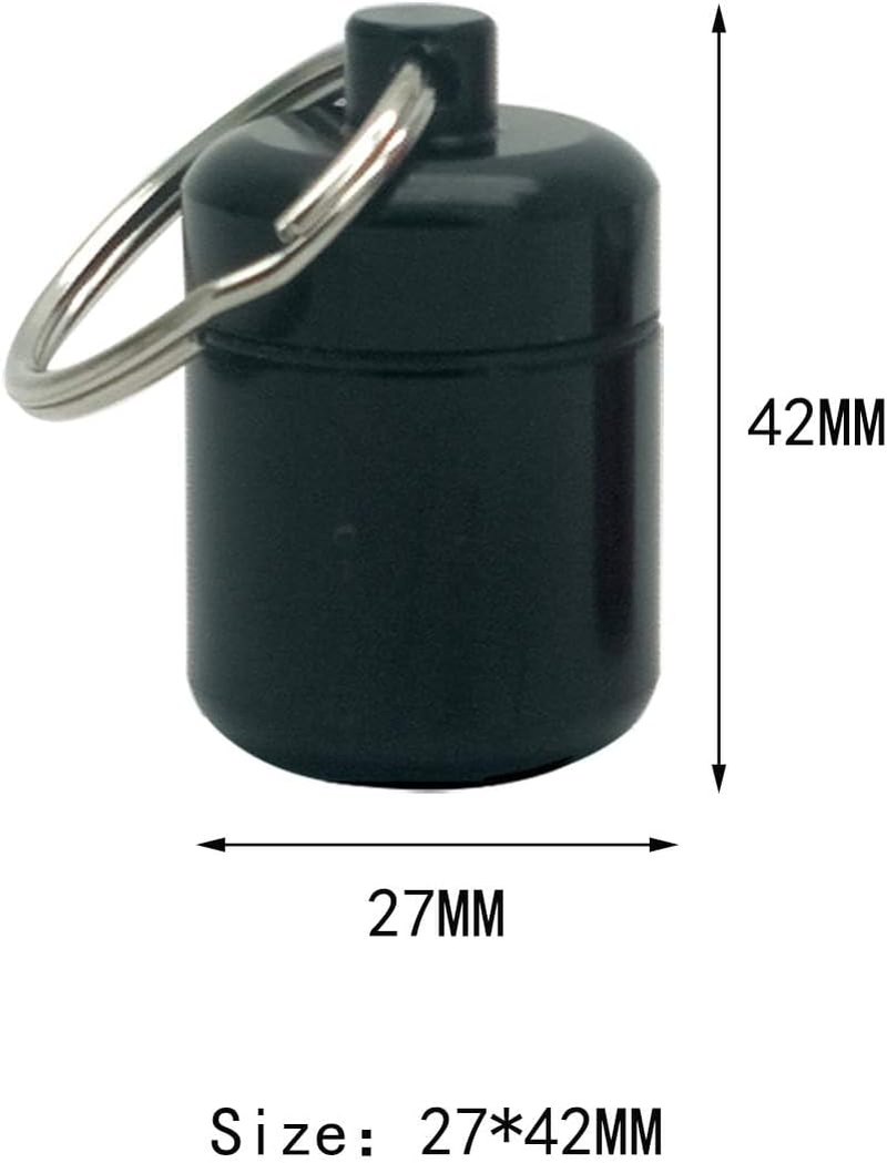 Evervanz 2 Packs Aluminum Pill Container Keychain and Earplugs Casing Box Small and Cute G_08