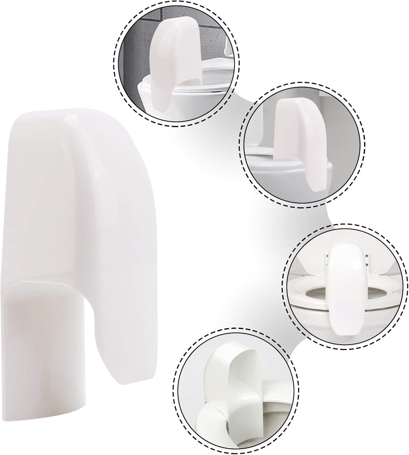 Splash Guard Toilet Seat Design for Directs Urine Home Care Disability Elevated Fits Most Seats - Measures 14.0 X 6.0 4.0 Inches White (MSGD1464) image number 1