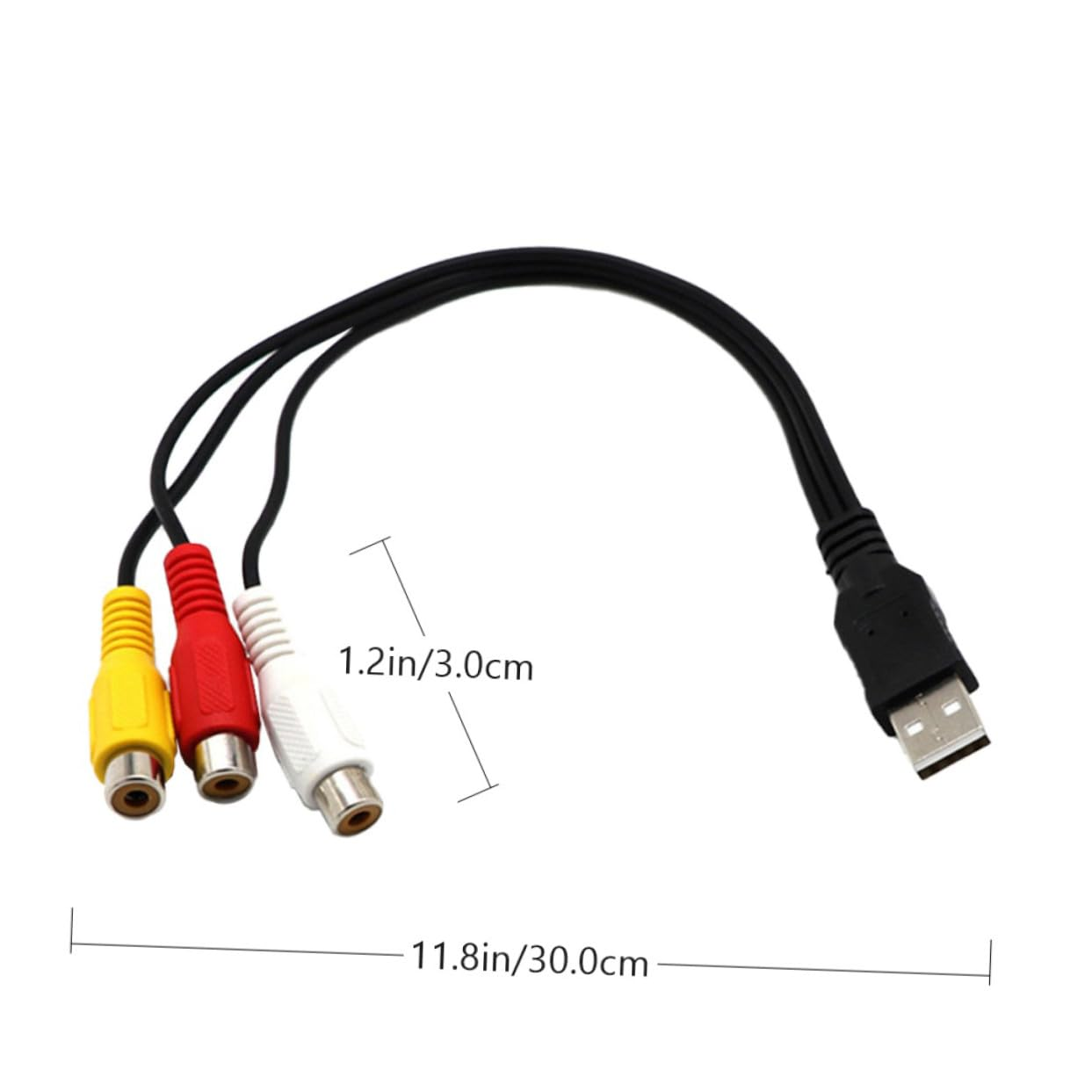 KOCKSHION USB Male to 3Rca Female Audio Video Cable 0.3M Set-Top Box Adapter for Home Theater and Tv Connection, 2Pcs image number 4