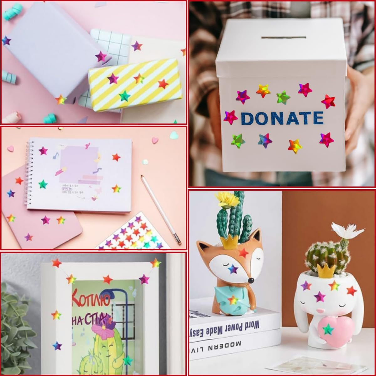 45PCS Holographic Rainbow Little Star Stickers, a Total of 2160 Little,0.6In Star Sticker Crafts Classroom Office Cute Stickers, Reward Stickers to Motivate Sticker Behavior image number 3